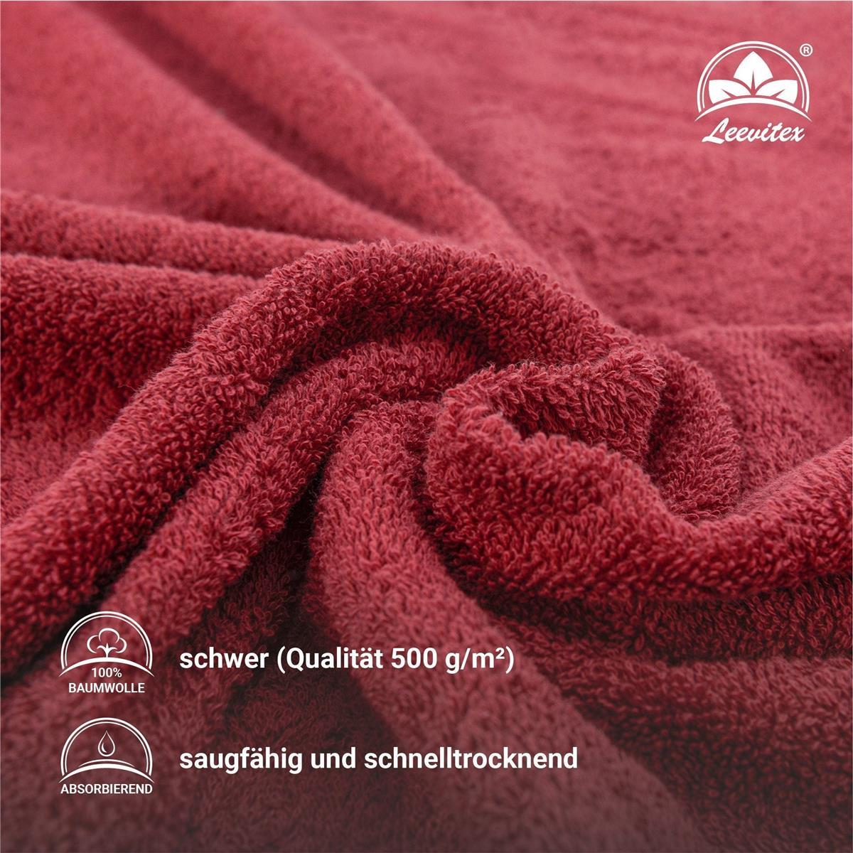 Handtücher von Leevitex – 4er Set, 100% Baumwolle, 50 x 100 cm, weich und saugfähig