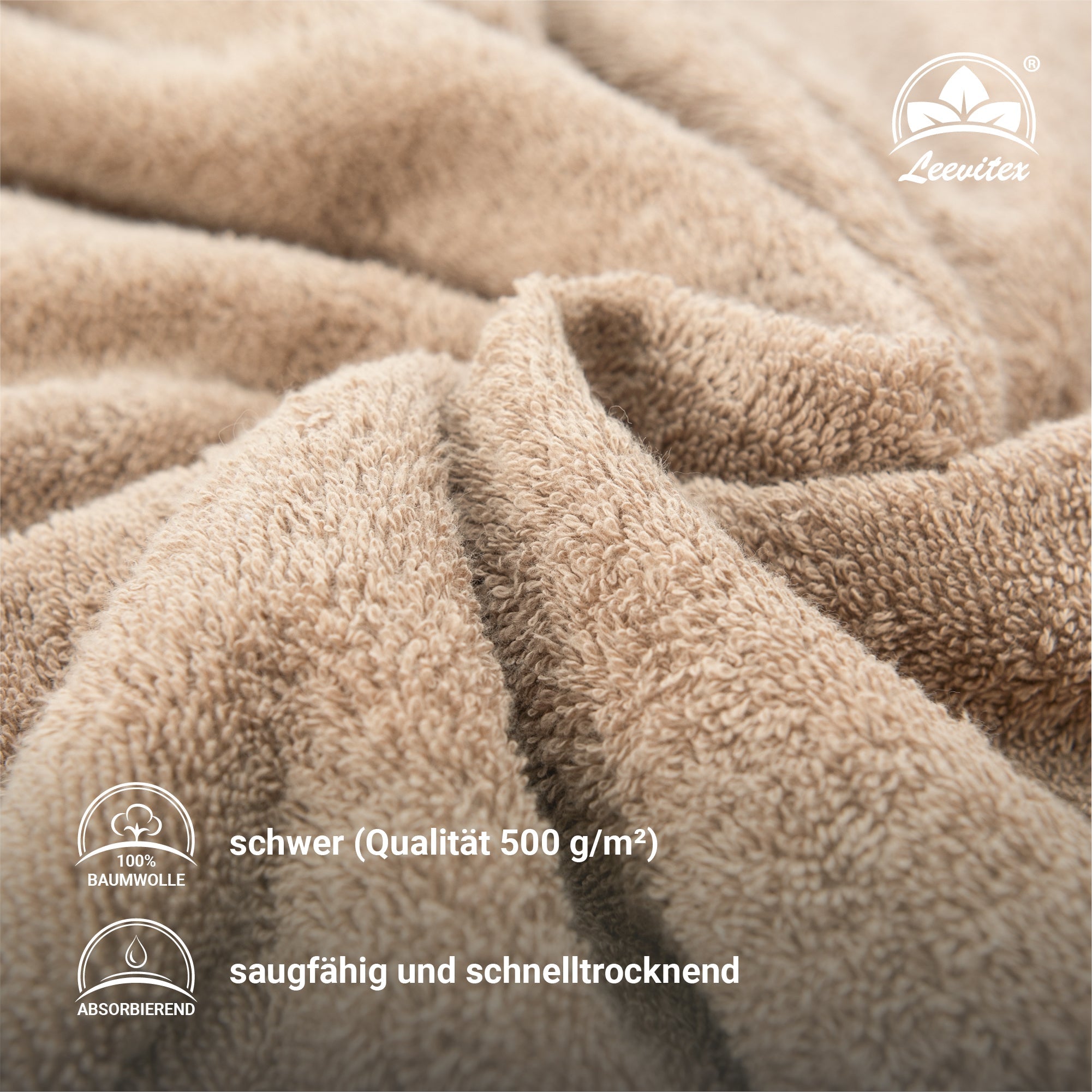 Handtücher von Leevitex – 4er Set, 100% Baumwolle, 50 x 100 cm, weich und saugfähig