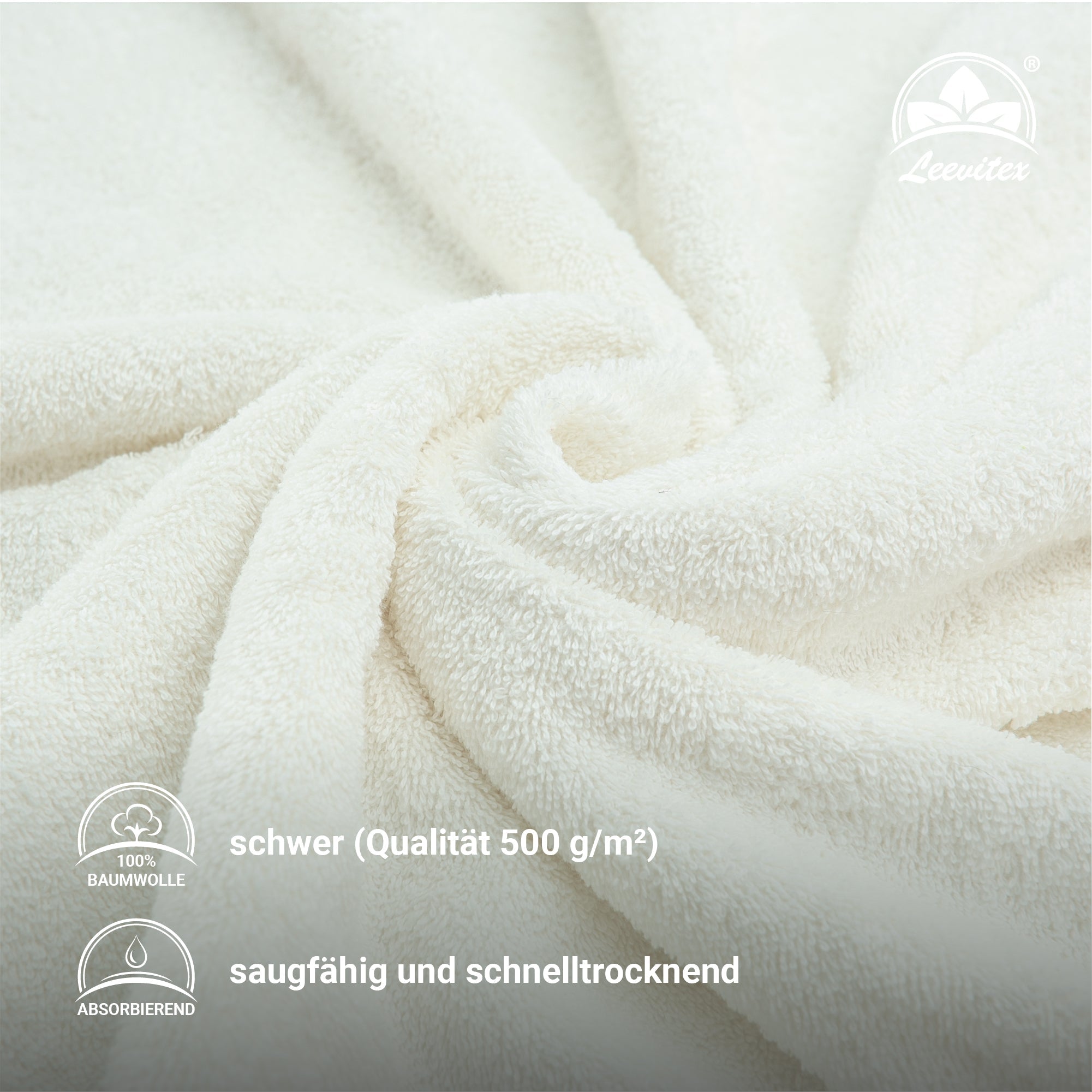 Handtücher von Leevitex – 4er Set, 100% Baumwolle, 50 x 100 cm, weich und saugfähig