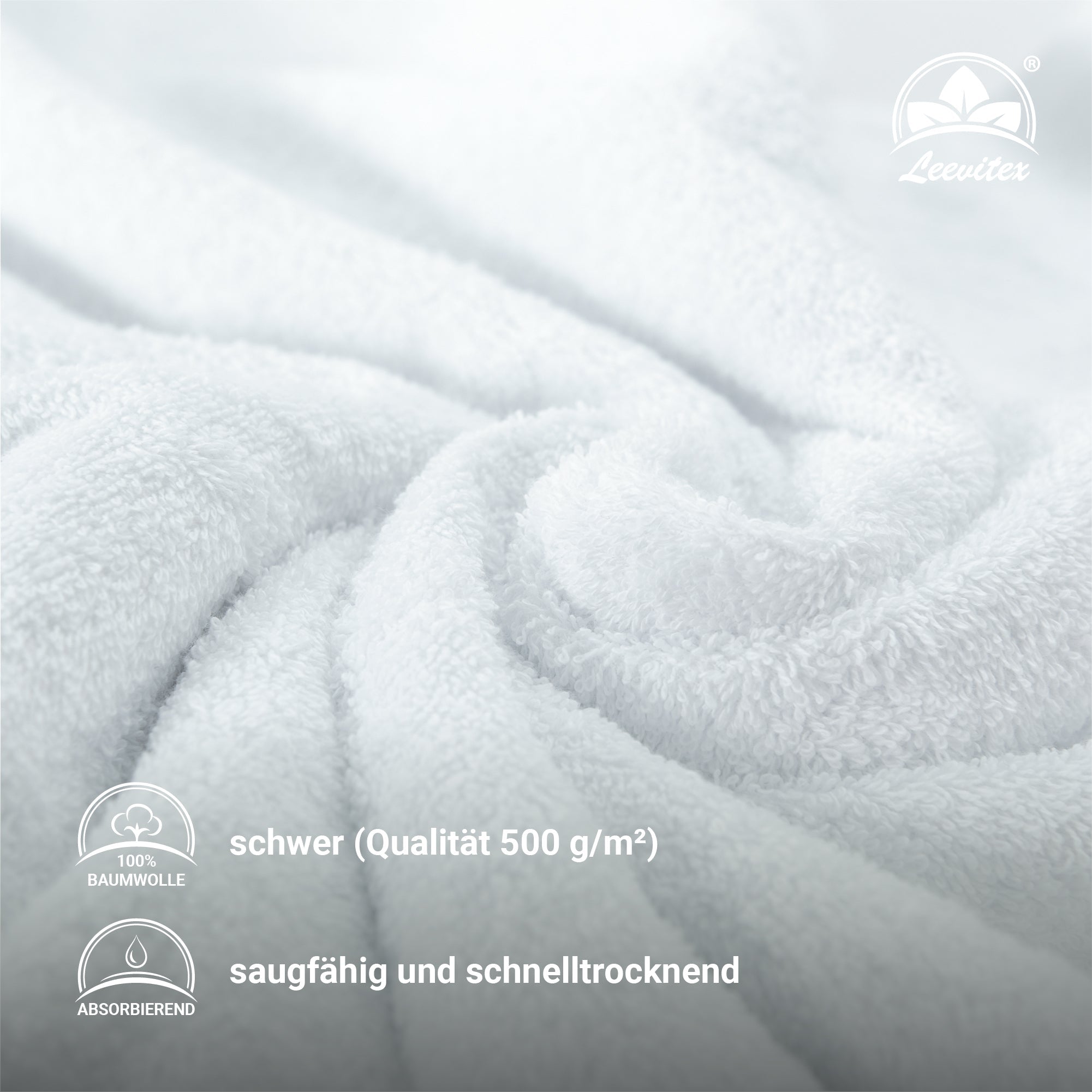 Handtücher von Leevitex – 4er Set, 100% Baumwolle, 50 x 100 cm, weich und saugfähig