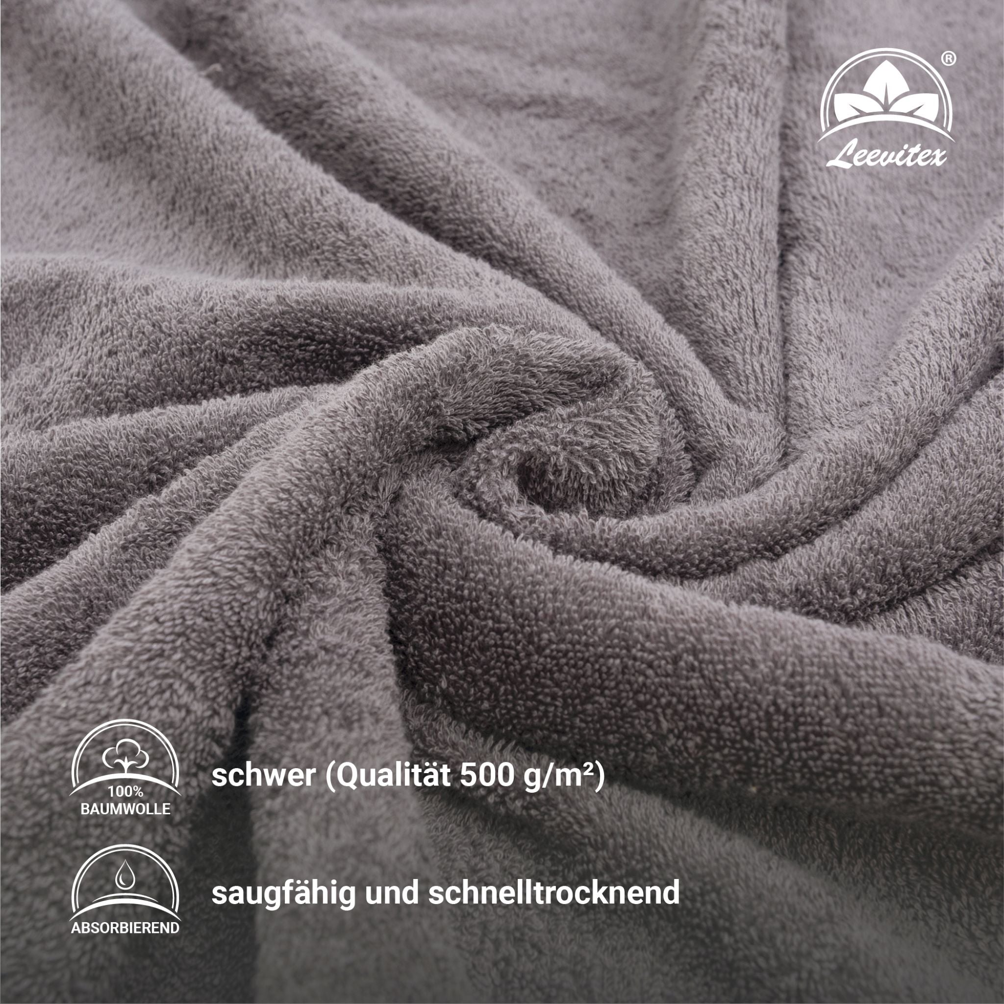 Saunatücher aus 100% Baumwolle im 2er Set – 80 x 200 cm, weich und saugfähig
