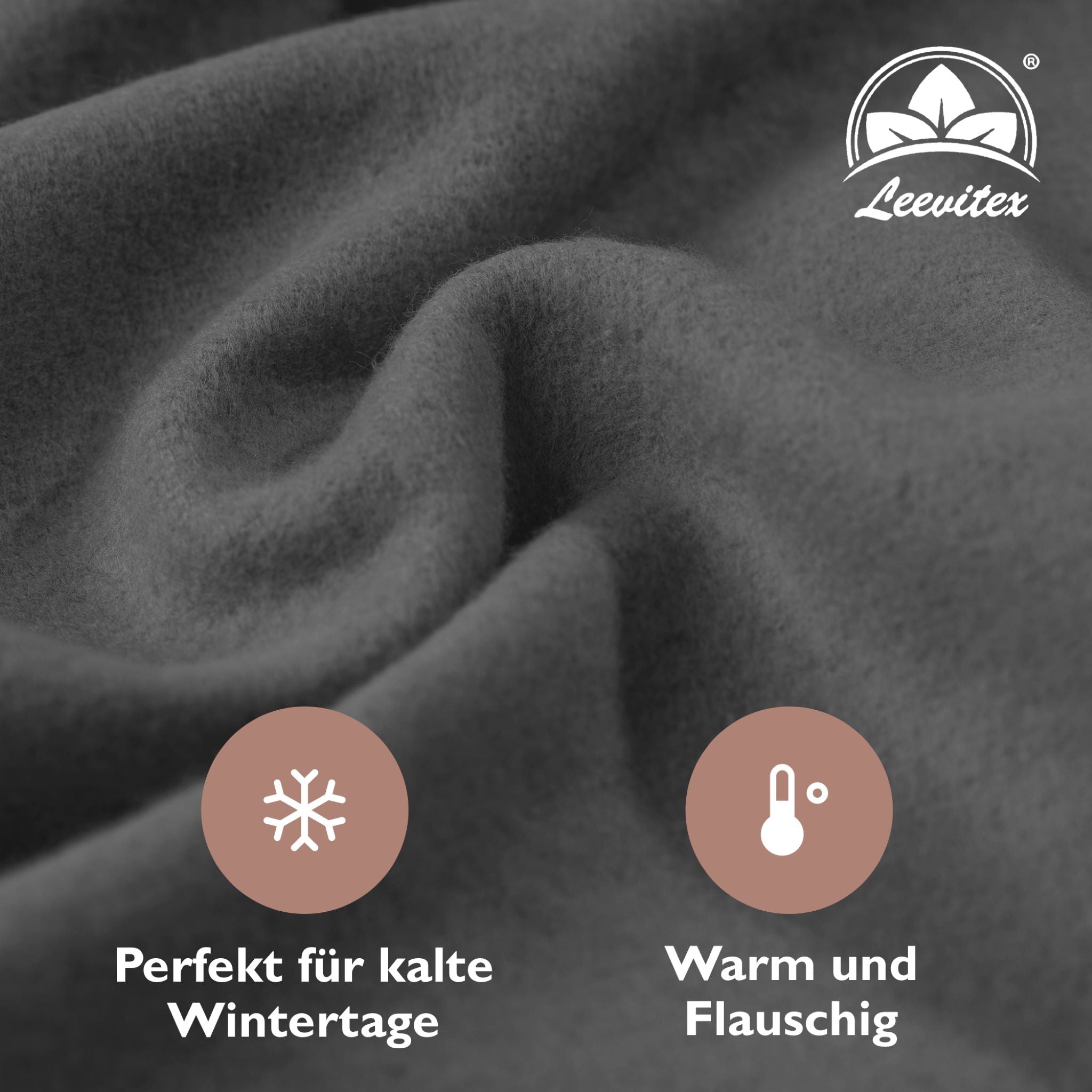 Winter-Spannbettlaken Anthrazit 180x200 cm Nahaufnahme flauschiger Stoff