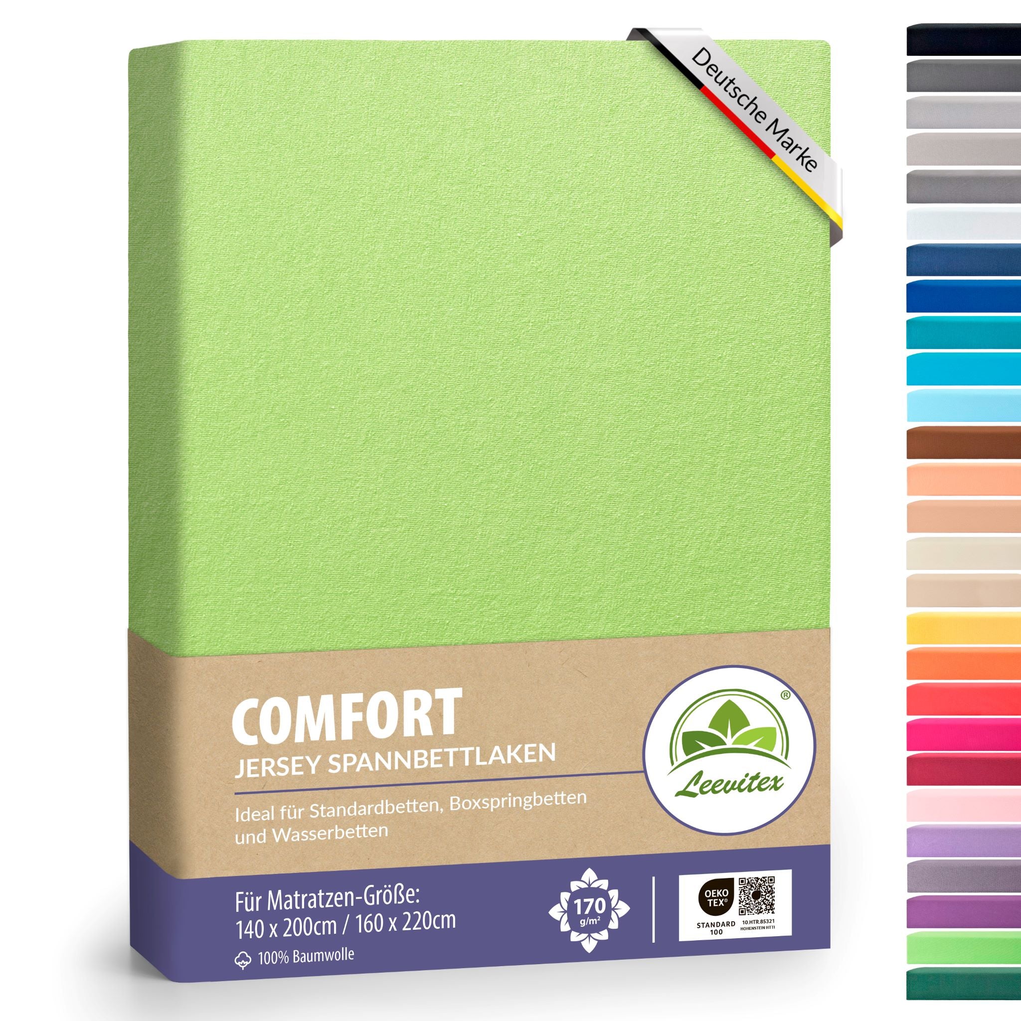 Spannbettlaken für Boxspringbetten 140x200 bis 160x220 cm | 40 cm Steg | verschiedene Materialstärken