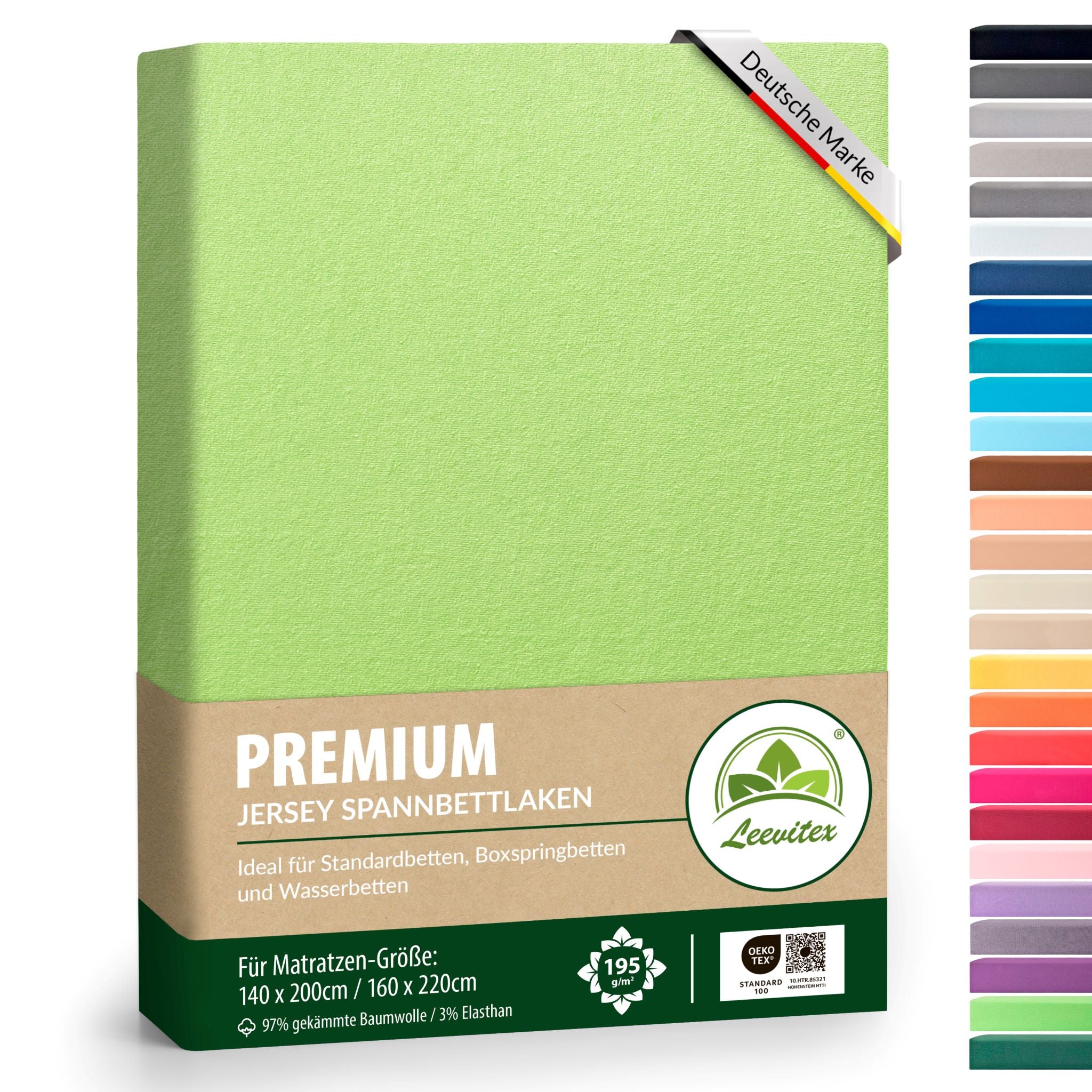 Spannbettlaken für Boxspringbetten 140x200 bis 160x220 cm | 40 cm Steg | verschiedene Materialstärken