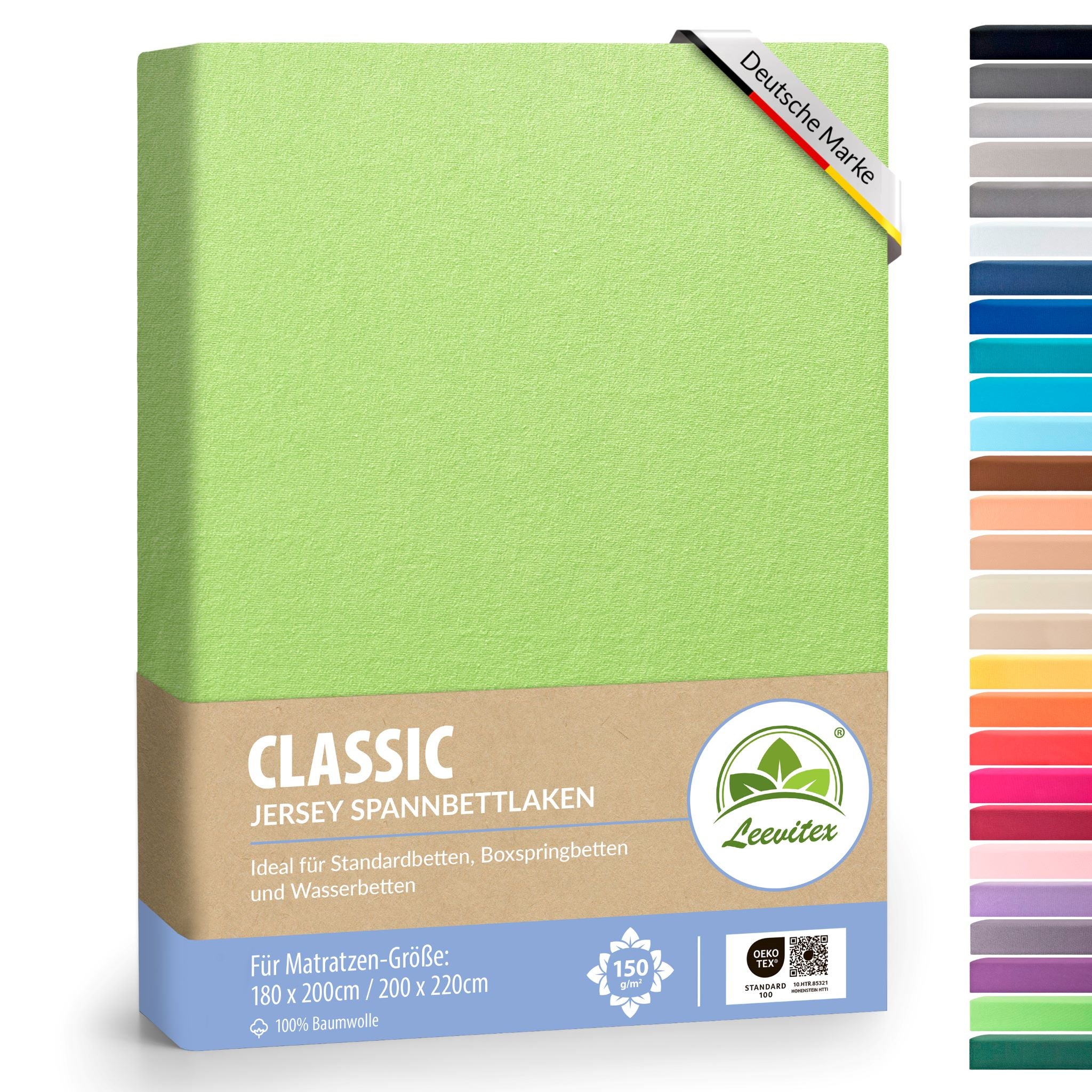 Spannbettlaken für Boxspringbetten 180x200 bis 200x220 cm | 40 cm Steg | verschiedene Materialstärken