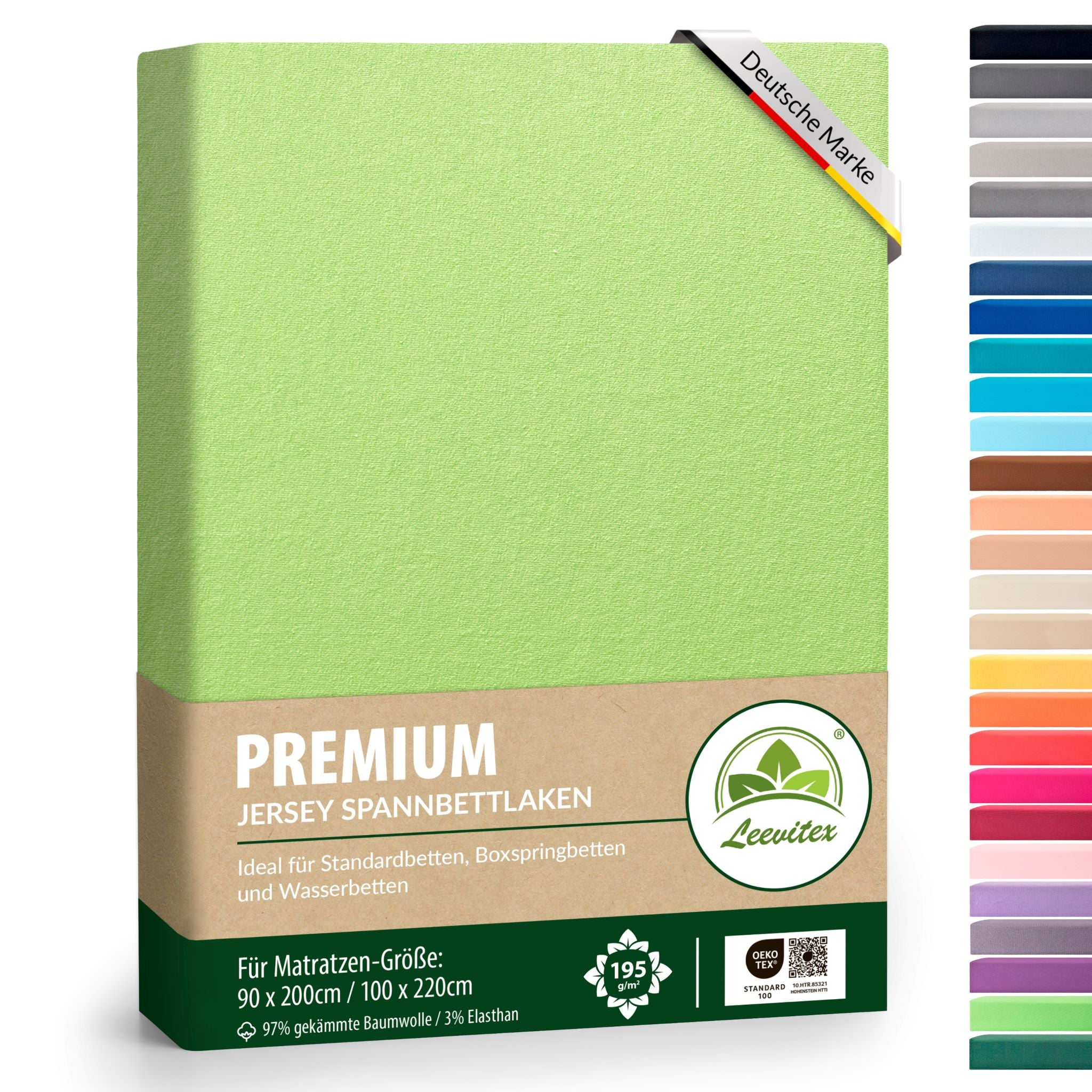Spannbettlaken für Boxspringbetten 90x200 bis 100x220 cm | 40 cm Steg | verschiedene Materialstärken