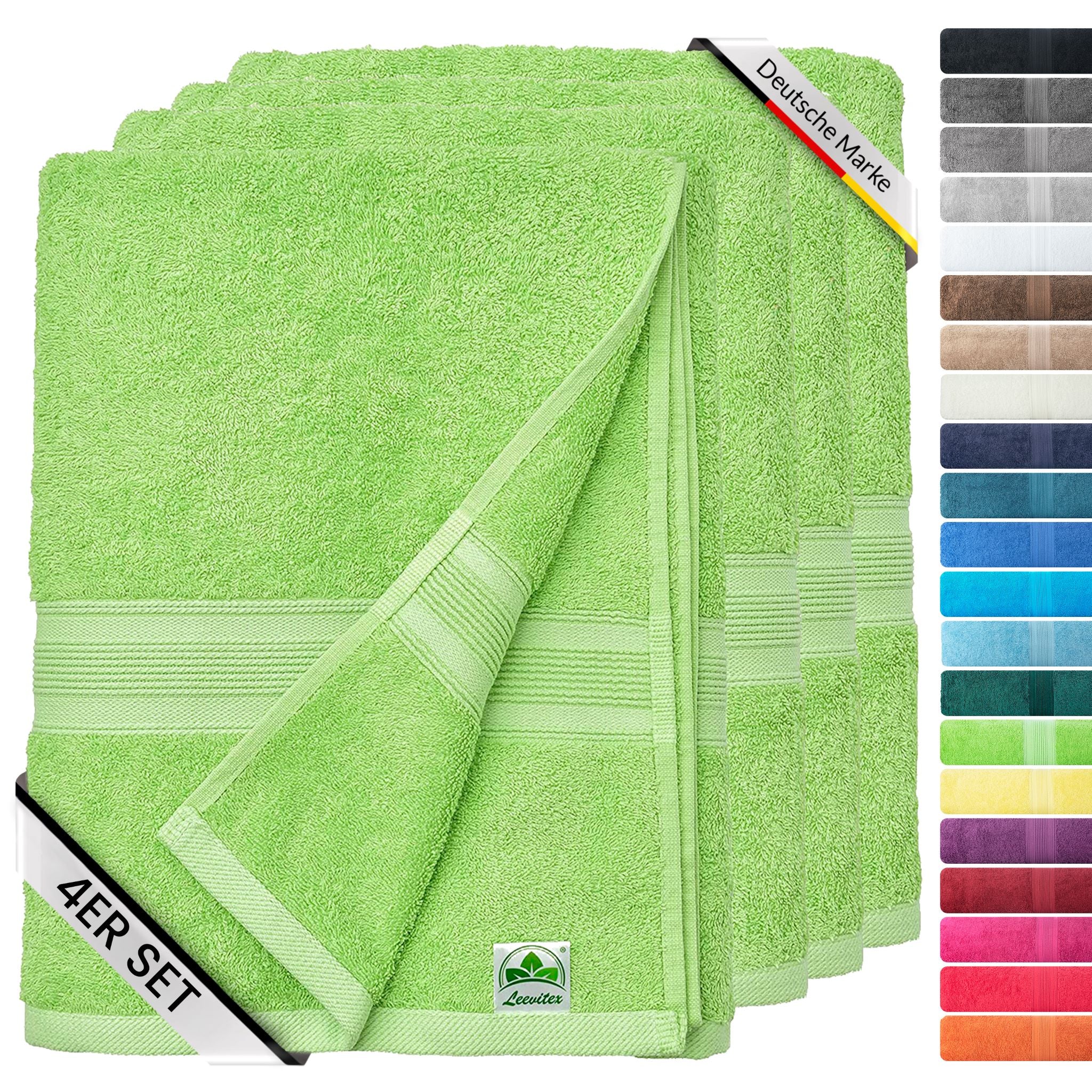 Handtücher von Leevitex – 4er Set, 100% Baumwolle, 50 x 100 cm, weich und saugfähig