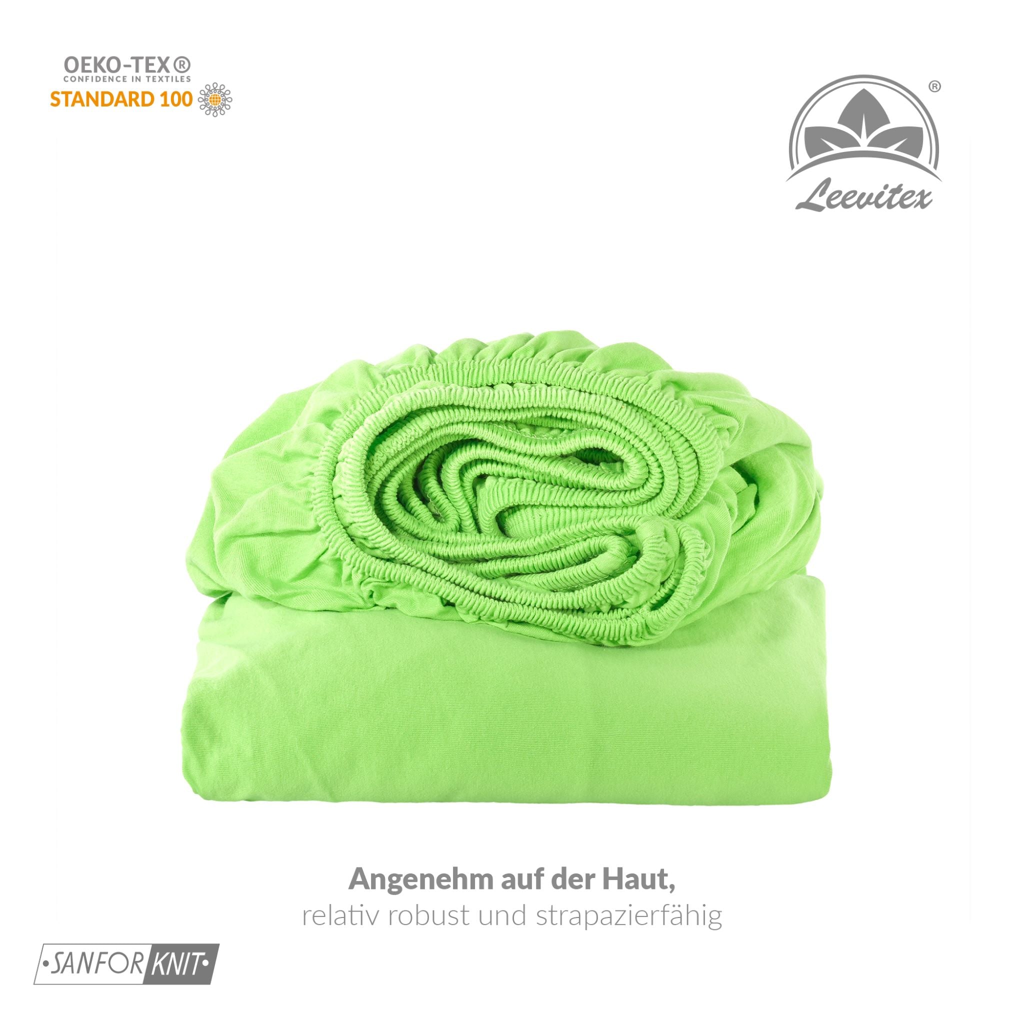 Basic Spannbettlaken 90x200 cm - 100x200cm | 25 cm Steg | 100% Jersey-Baumwolle