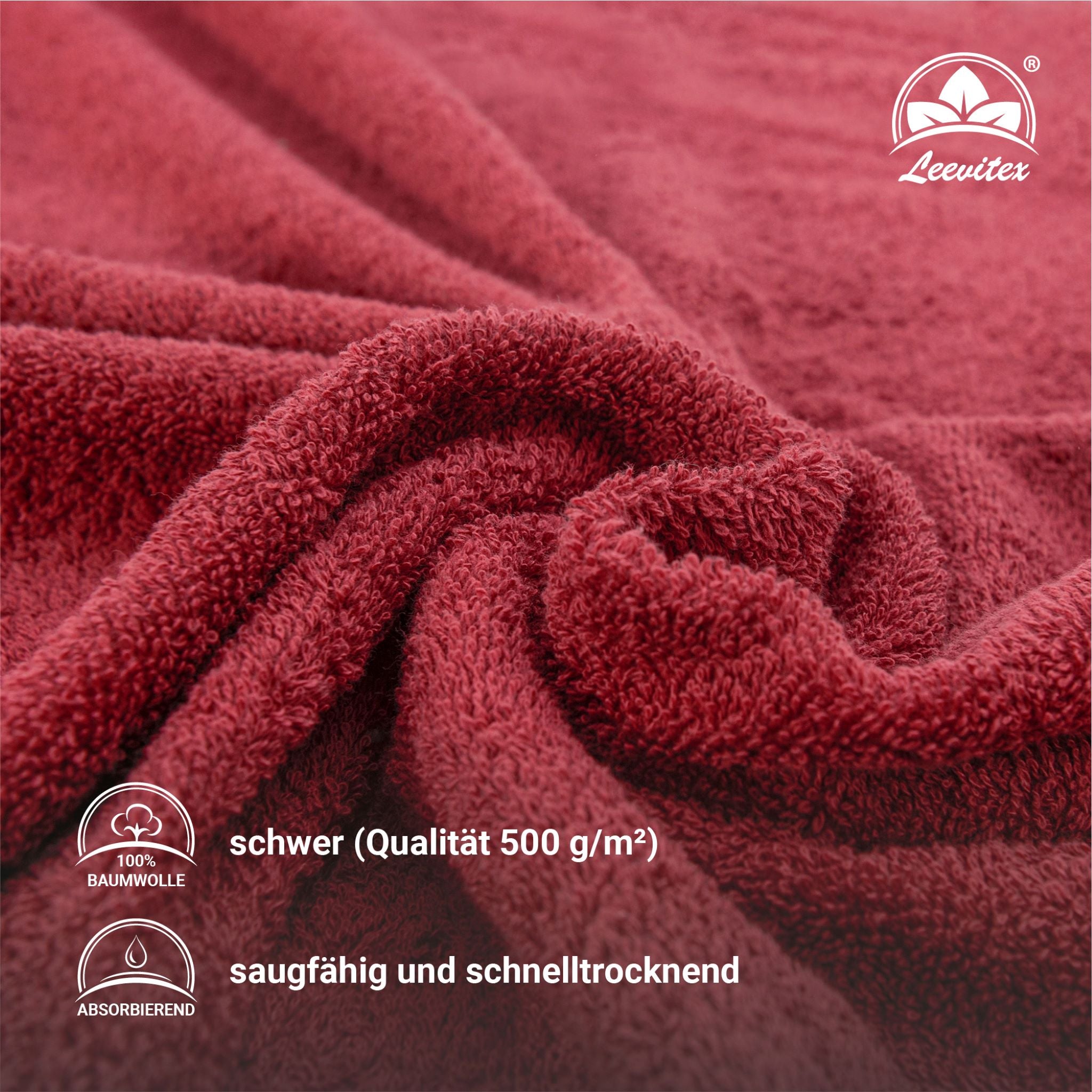 Saunatücher aus 100% Baumwolle im 2er Set – 80 x 200 cm, weich und saugfähig