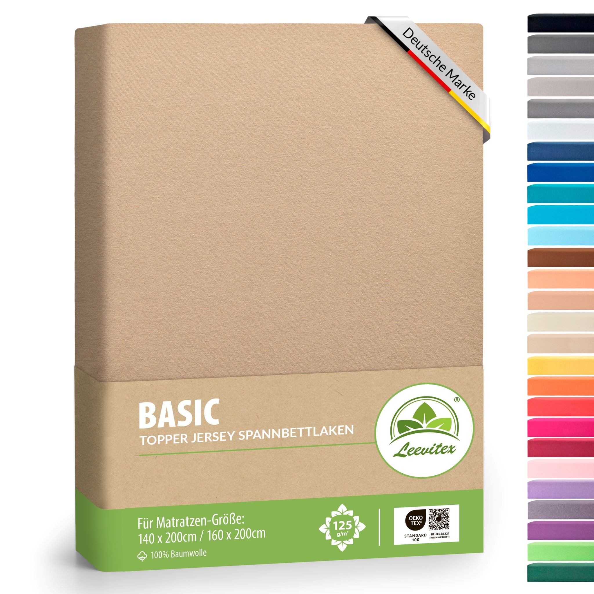 Topper Spannbettlaken 140x200 bis 160x200 / 220 cm | 18 cm Steg | verschiedene Materialstärken