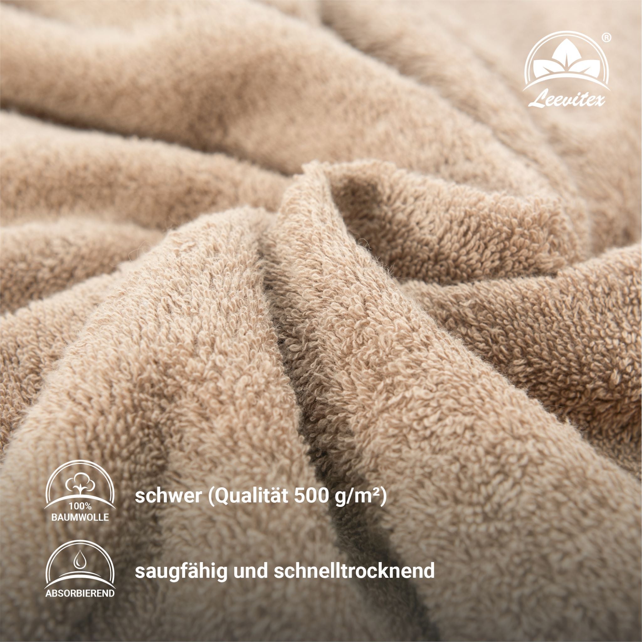 Saunatücher aus 100% Baumwolle im 2er Set – 80 x 200 cm, weich und saugfähig