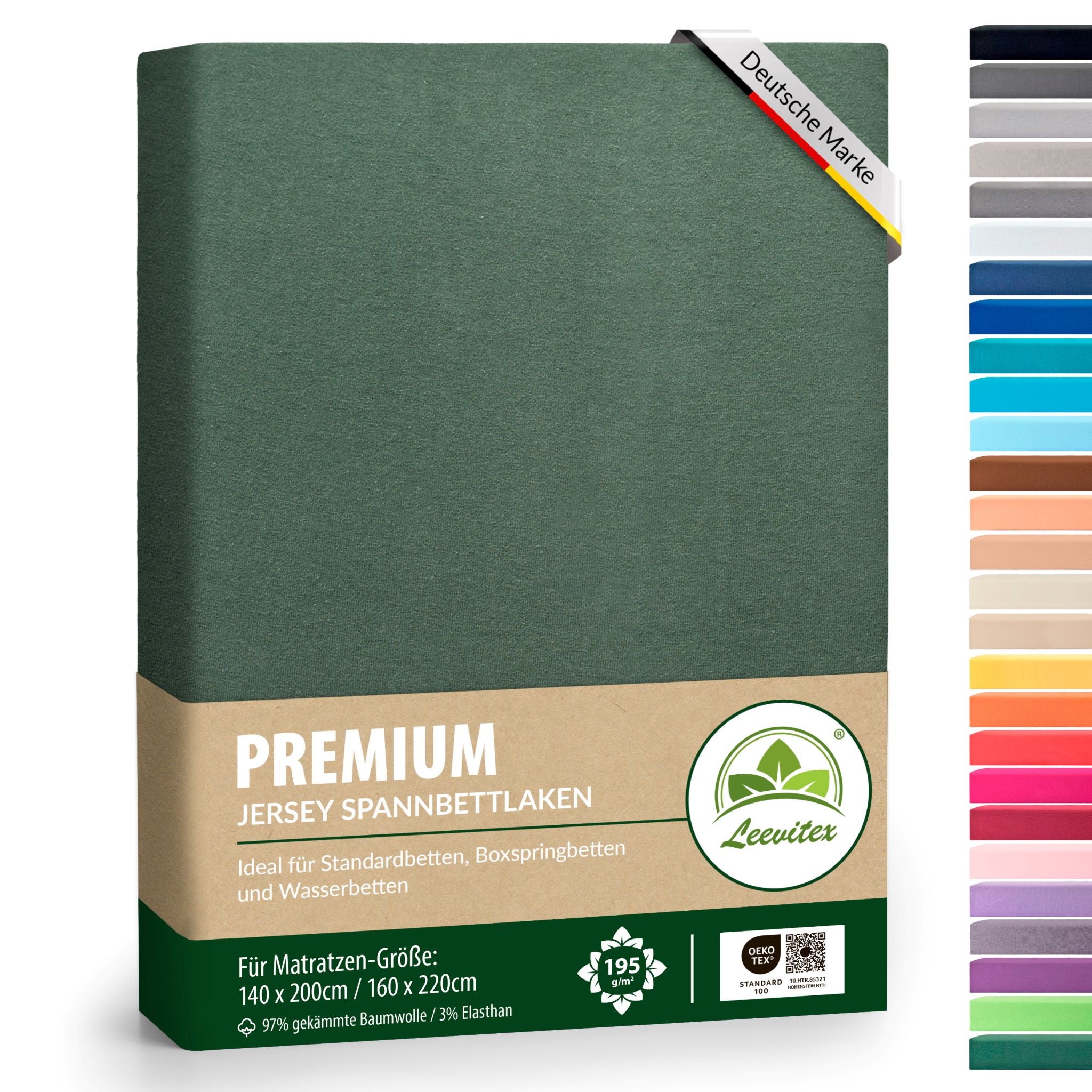 Spannbettlaken für Boxspringbetten 140x200 bis 160x220 cm | 40 cm Steg | verschiedene Materialstärken
