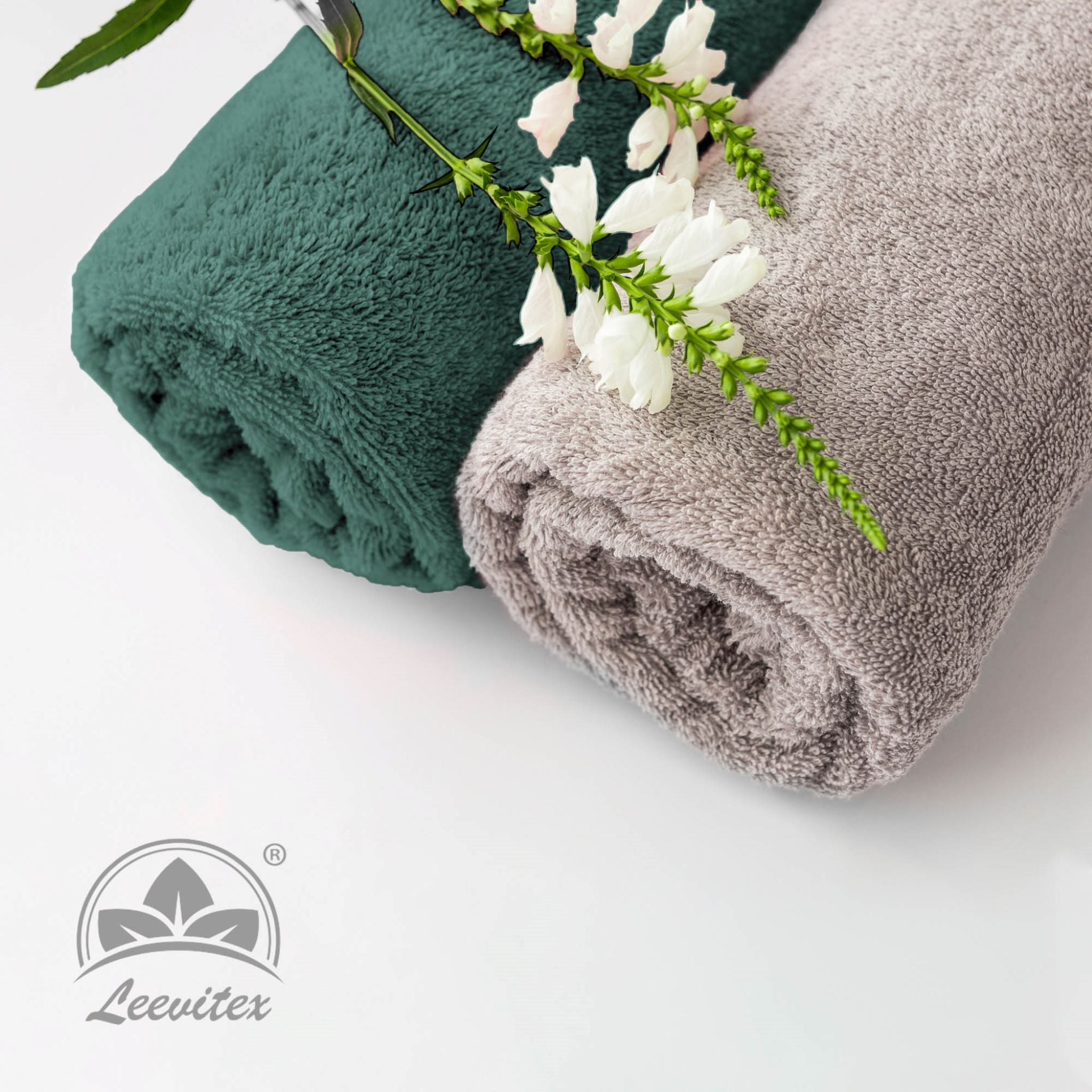 Duschtücher im 2er Set – 100% Baumwolle, 70 x 140 cm, weich und saugfähig