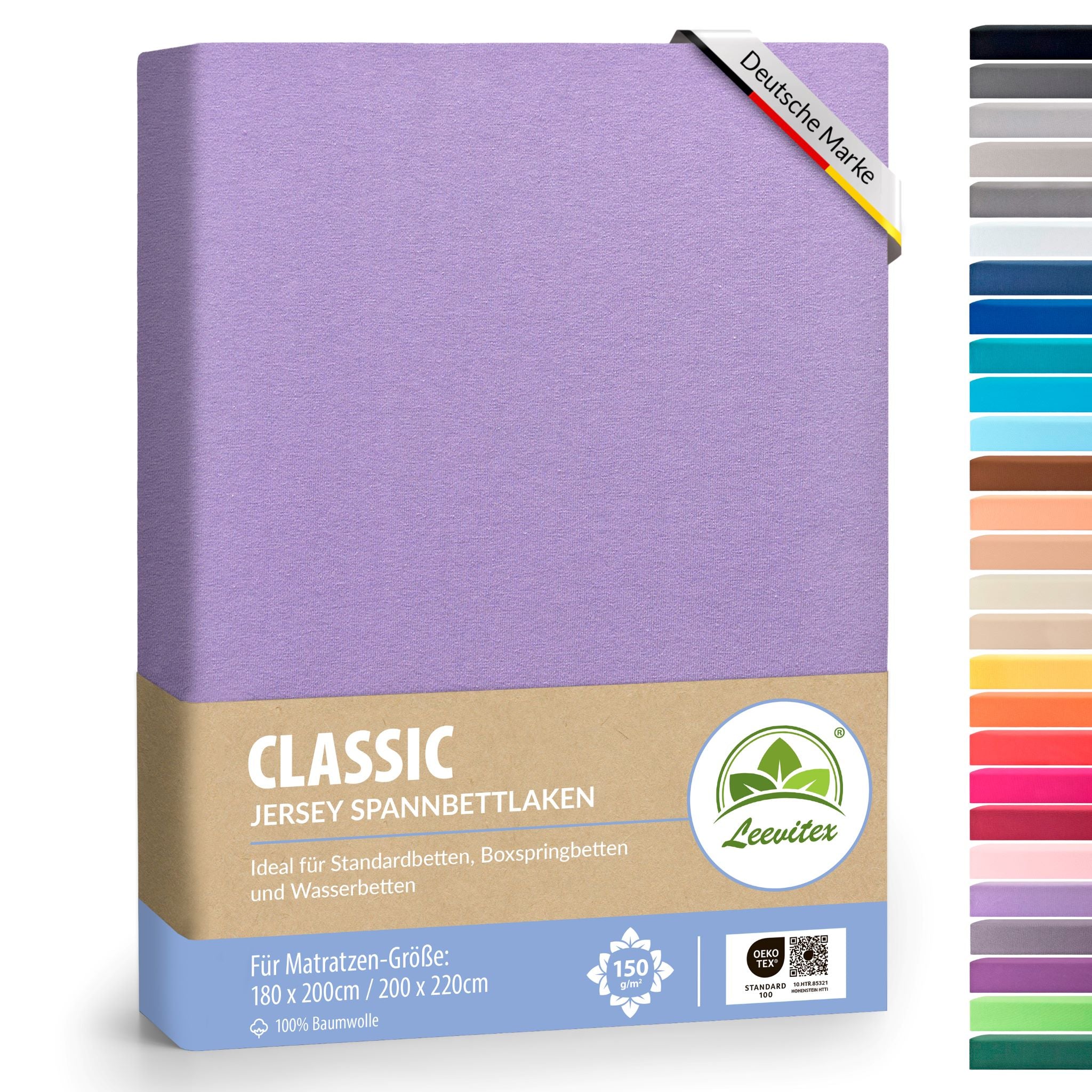 Spannbettlaken für Boxspringbetten 180x200 bis 200x220 cm | 40 cm Steg | verschiedene Materialstärken