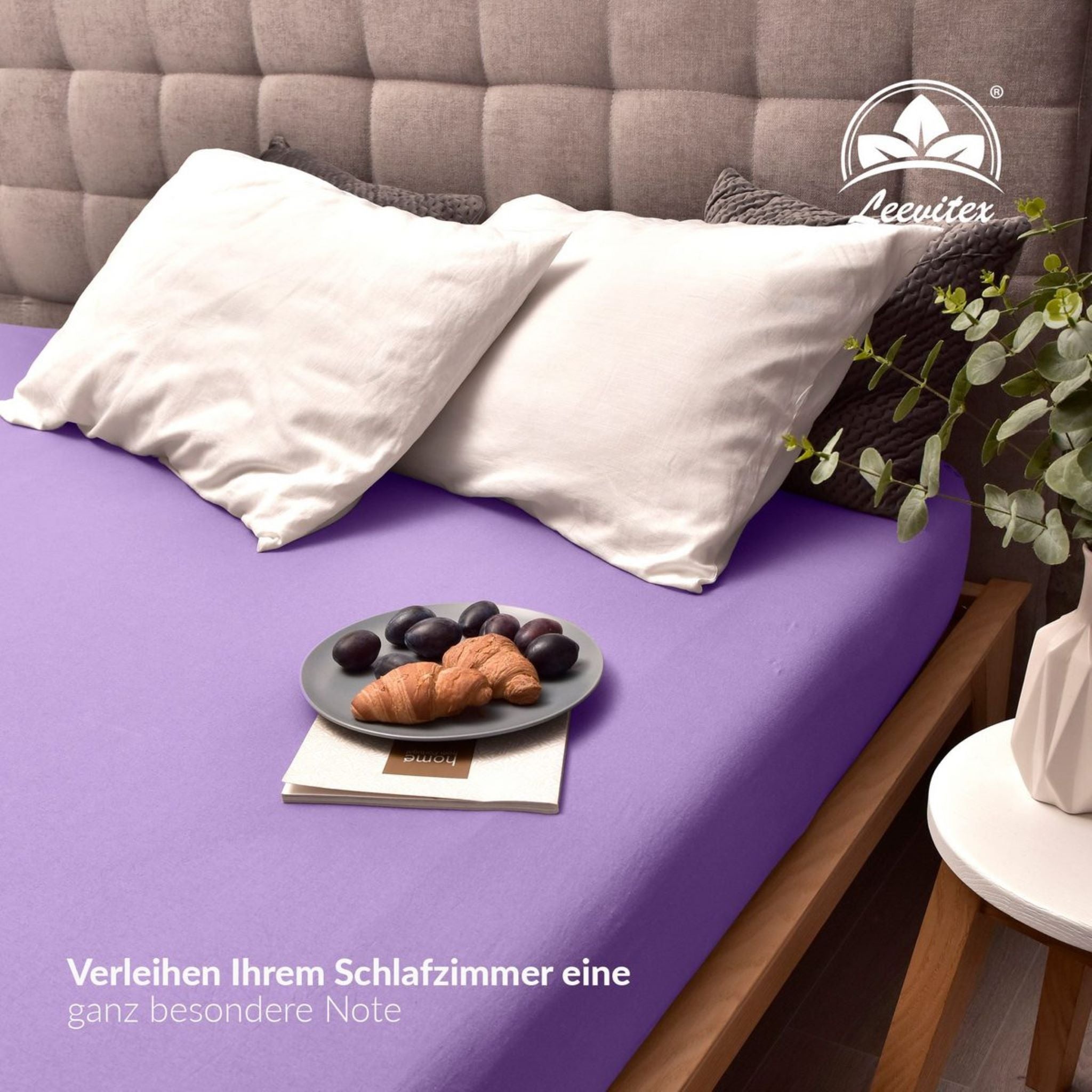 Basic Spannbettlaken 200x200 cm - 200x220 cm | 40 cm Steg | 100% Jersey-Baumwolle