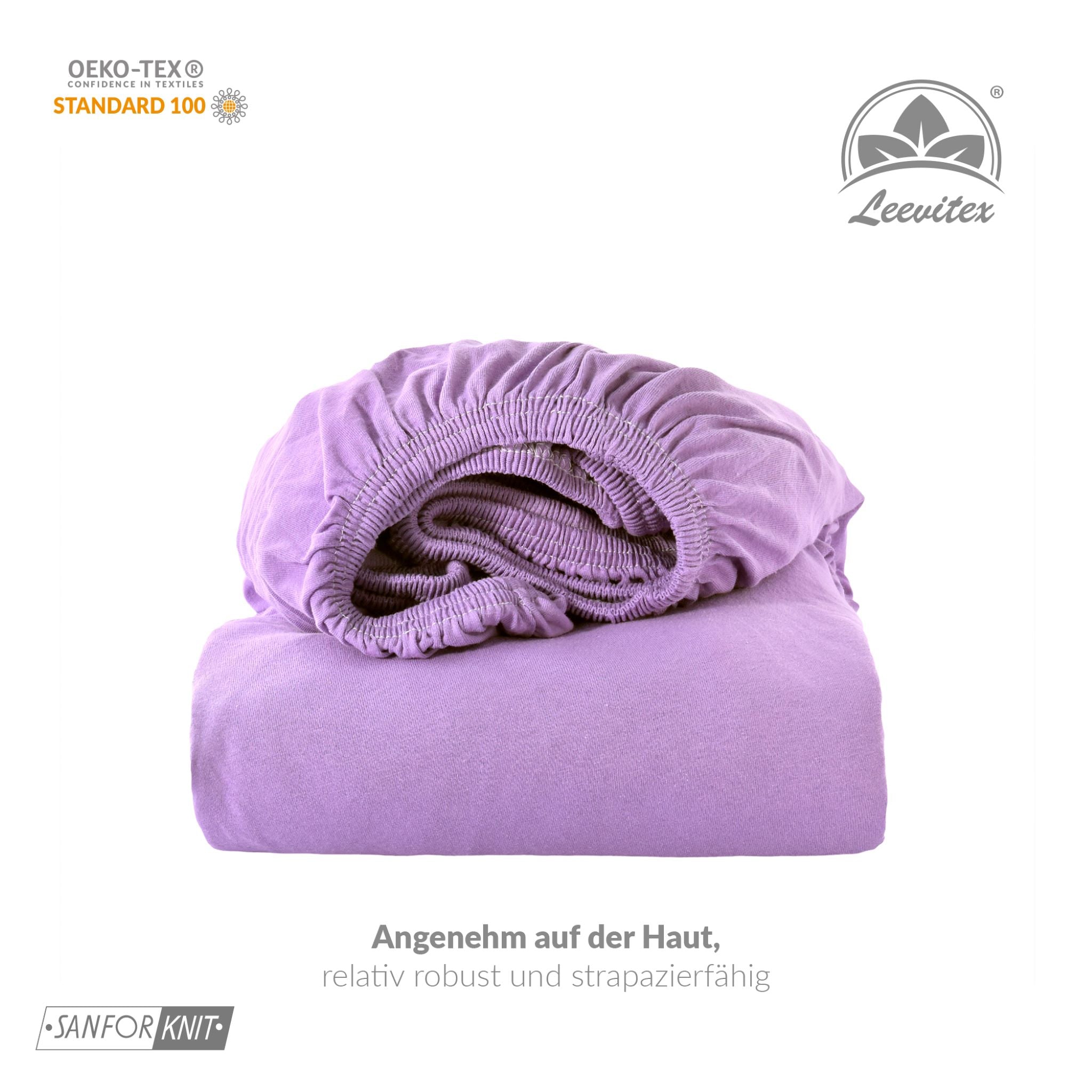 Basic Spannbettlaken 140x200 cm - 160x200 cm | 25 cm Steg | 100% Jersey-Baumwolle