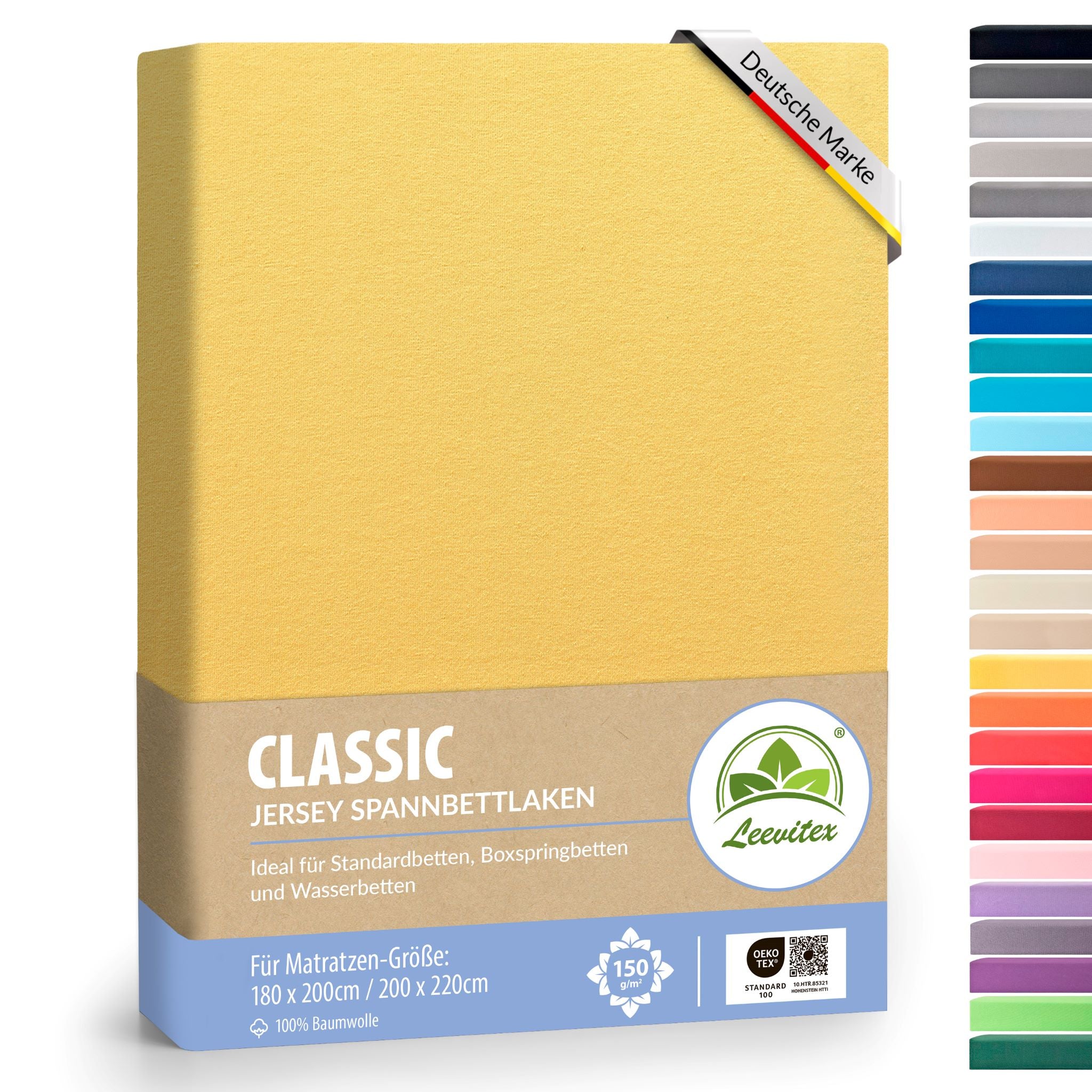 Spannbettlaken für Boxspringbetten 180x200 bis 200x220 cm | 40 cm Steg | verschiedene Materialstärken