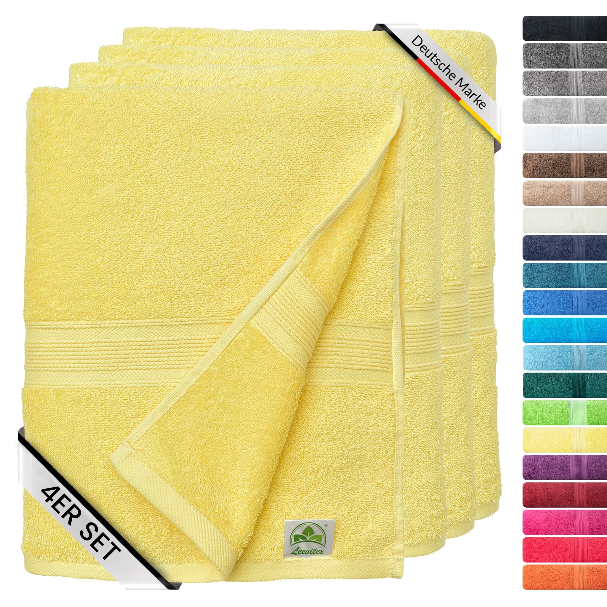 Handtücher von Leevitex – 4er Set, 100% Baumwolle, 50 x 100 cm, weich und saugfähig