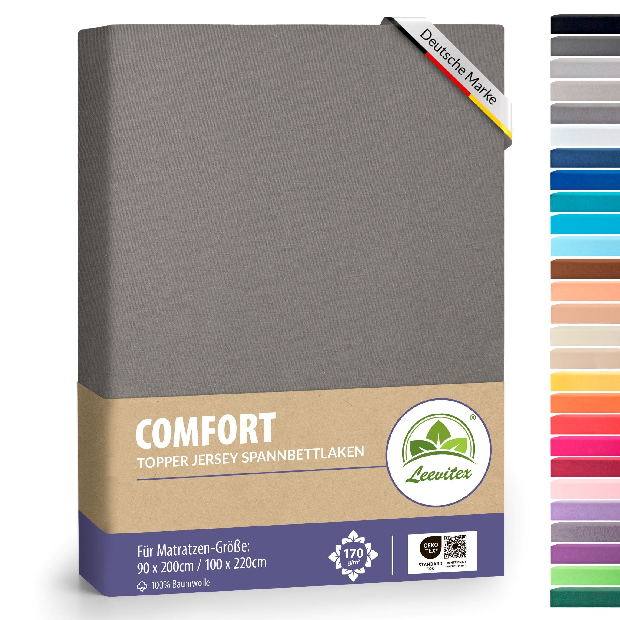 Topper Spannbettlaken 90x200 bis 100x200 / 220 cm | 18 cm Steg | verschiedene Materialstärken