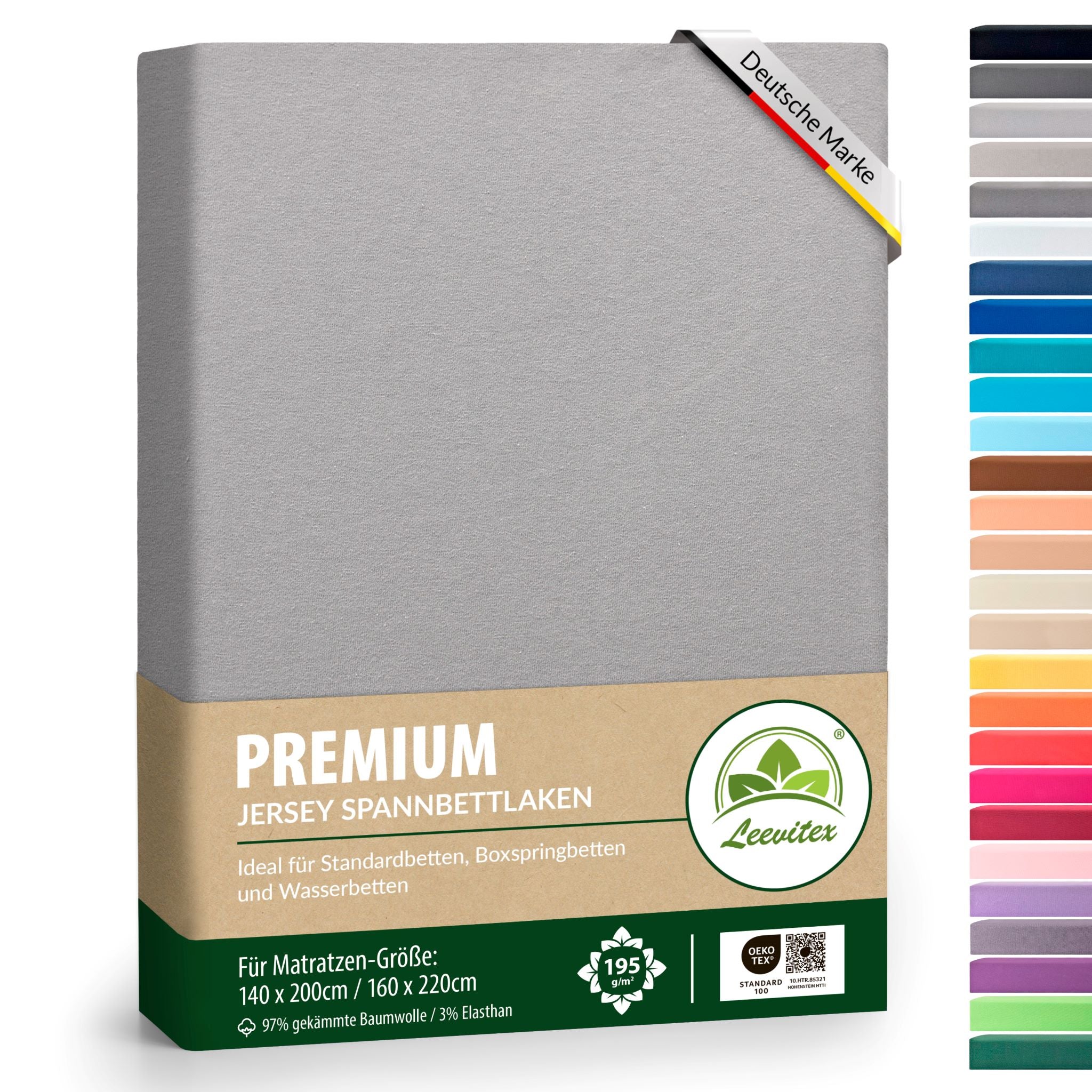 Spannbettlaken für Boxspringbetten 140x200 bis 160x220 cm | 40 cm Steg | verschiedene Materialstärken