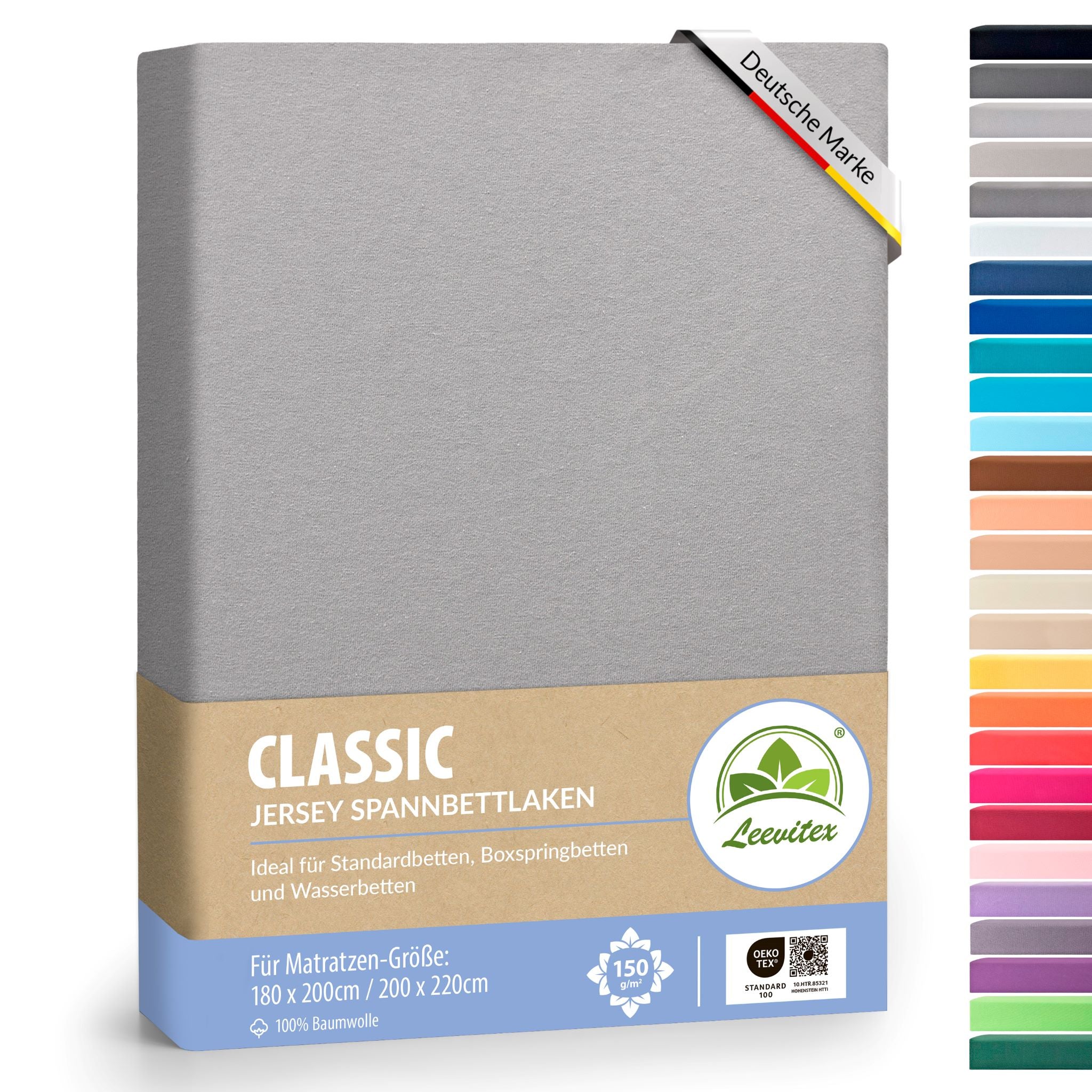 Spannbettlaken für Boxspringbetten 180x200 bis 200x220 cm | 40 cm Steg | verschiedene Materialstärken