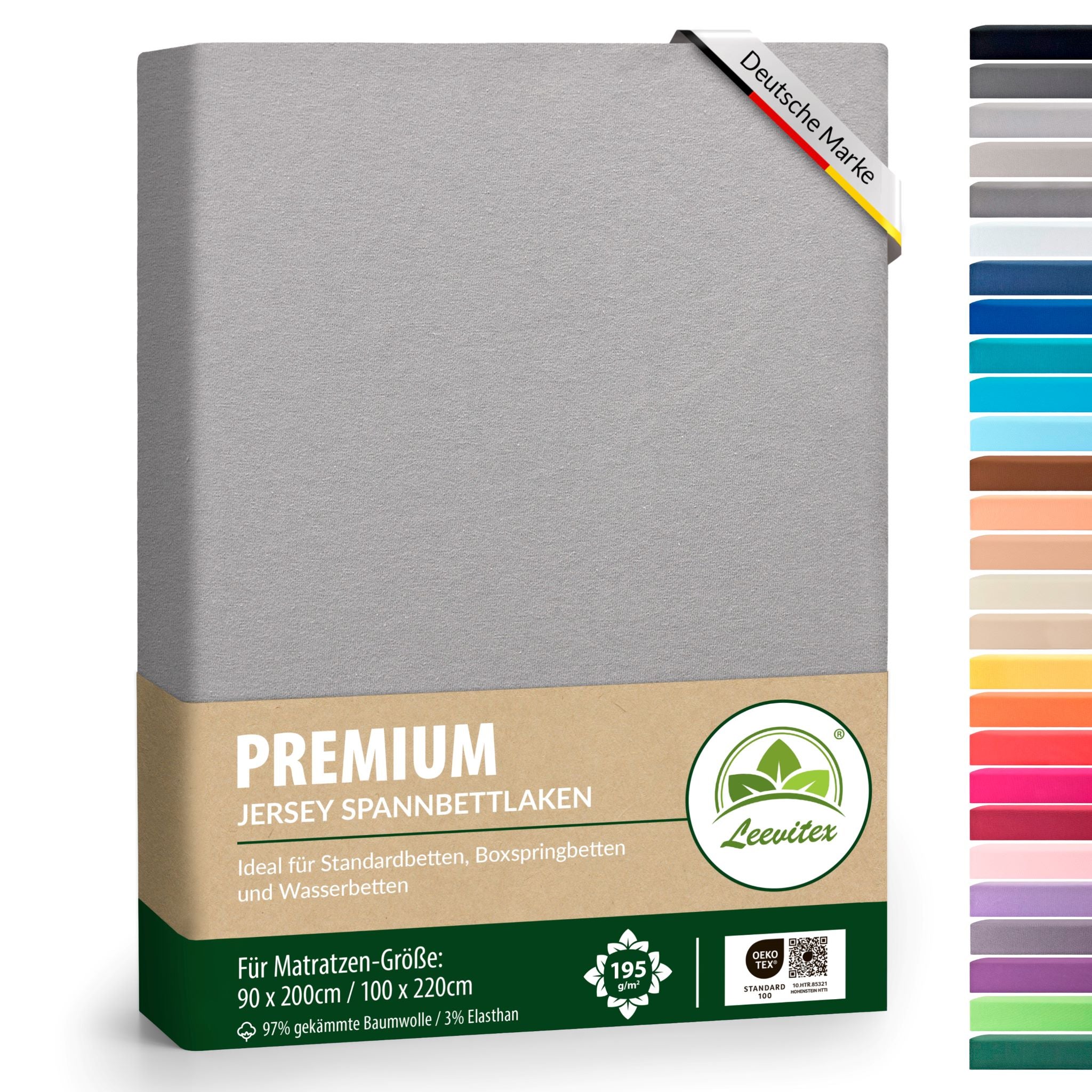 Spannbettlaken für Boxspringbetten 90x200 bis 100x220 cm | 40 cm Steg | verschiedene Materialstärken