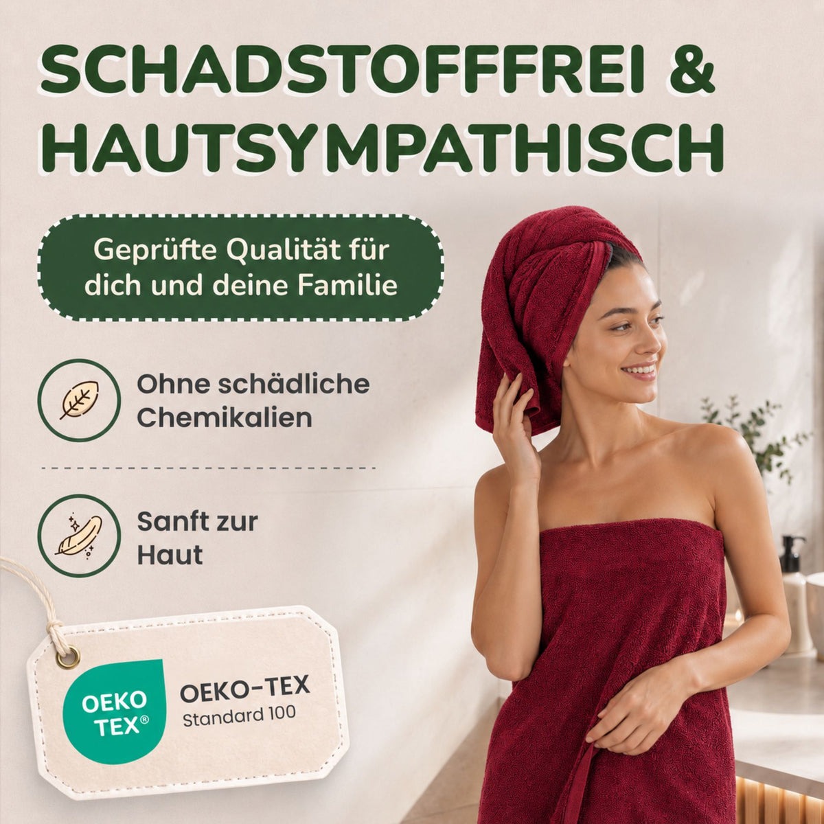 Handtücher von Leevitex – 4er Set, 100% Baumwolle, 50 x 100 cm, weich und saugfähig