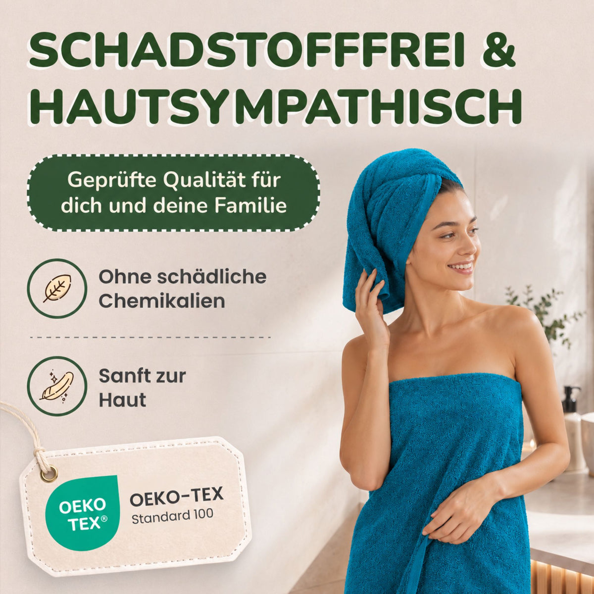Handtücher von Leevitex – 4er Set, 100% Baumwolle, 50 x 100 cm, weich und saugfähig