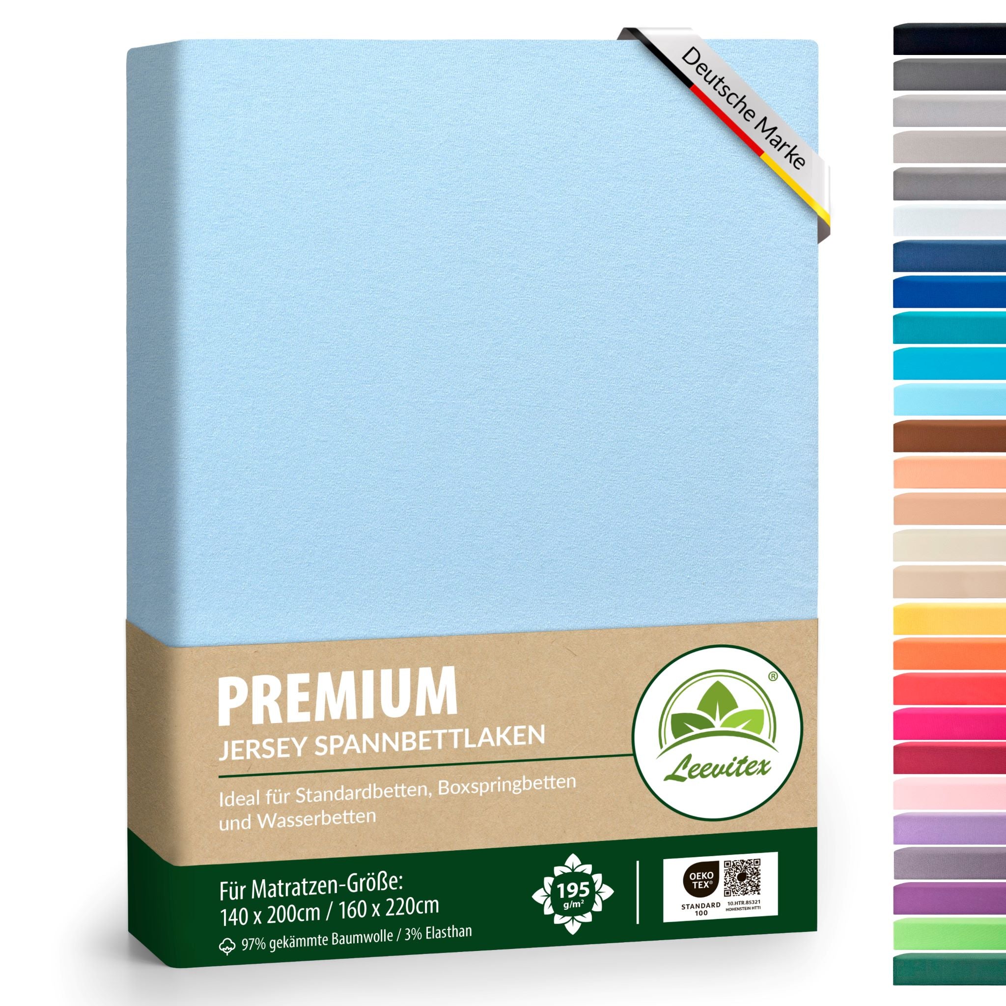 Spannbettlaken für Boxspringbetten 140x200 bis 160x220 cm | 40 cm Steg | verschiedene Materialstärken
