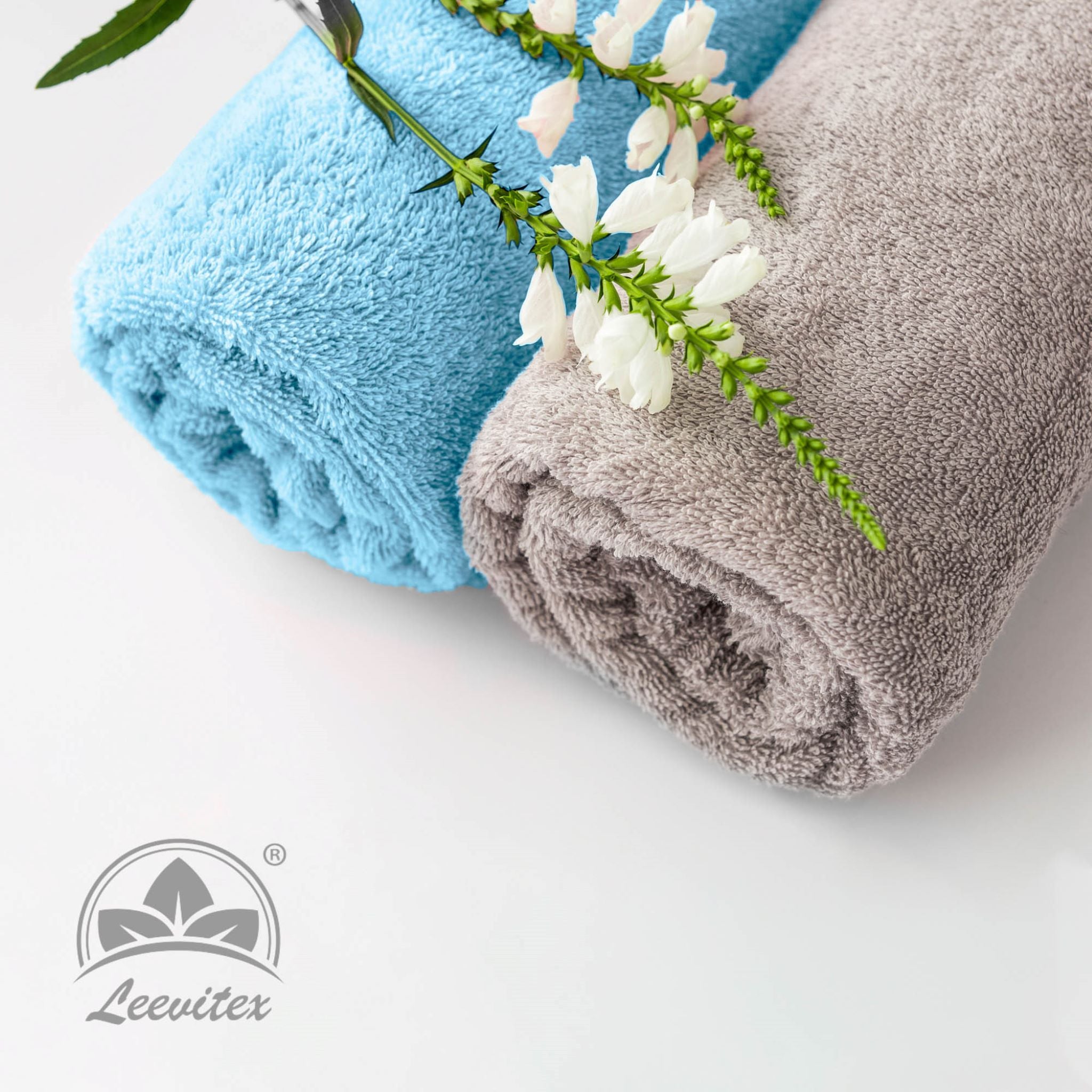 Saunatücher aus 100% Baumwolle im 2er Set – 80 x 200 cm, weich und saugfähig