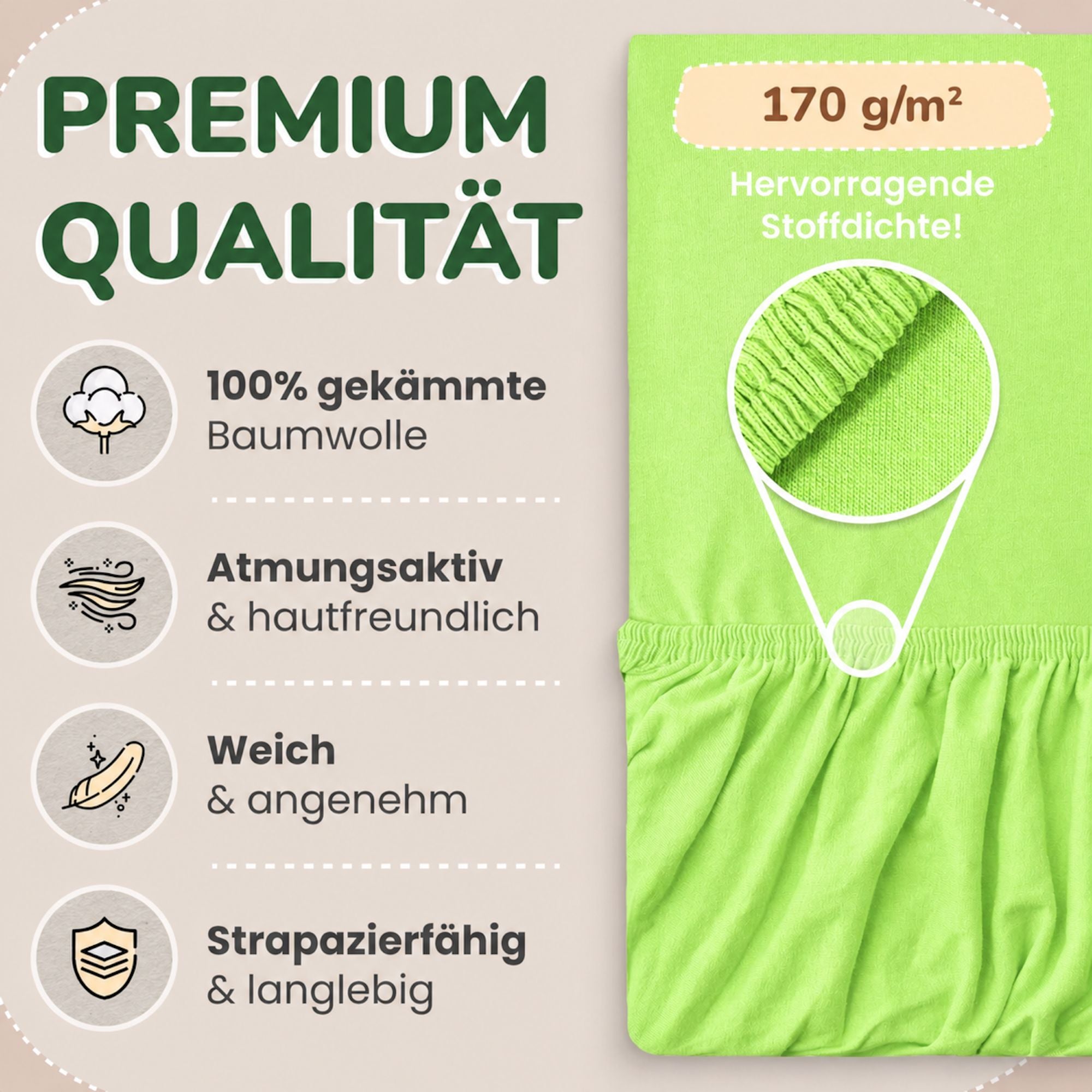 Kinderspannbettlaken von Leevitex im 2er Pack – 100% Jersey-Baumwolle, 70 x 140 cm