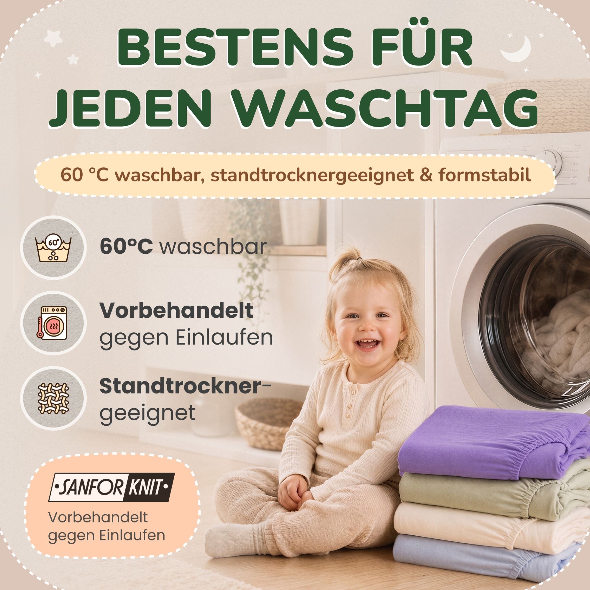 Kinder Spannbettlaken 70 x 140 cm von Leevitex im 1er Pack – 100% Jersey-Baumwolle,