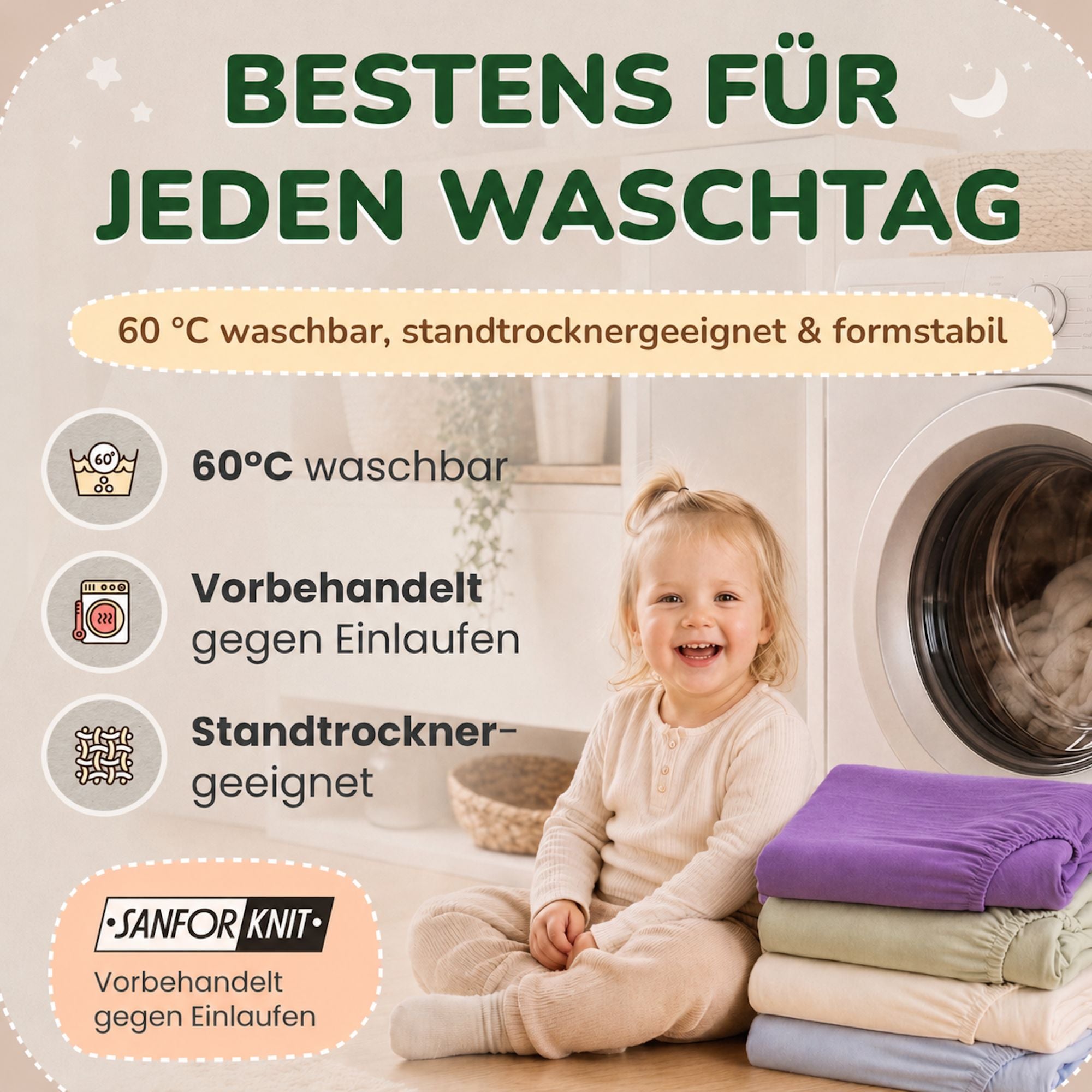 Kinder Spannbettlaken 70 x 140 cm von Leevitex im 1er Pack – 100% Jersey-Baumwolle,