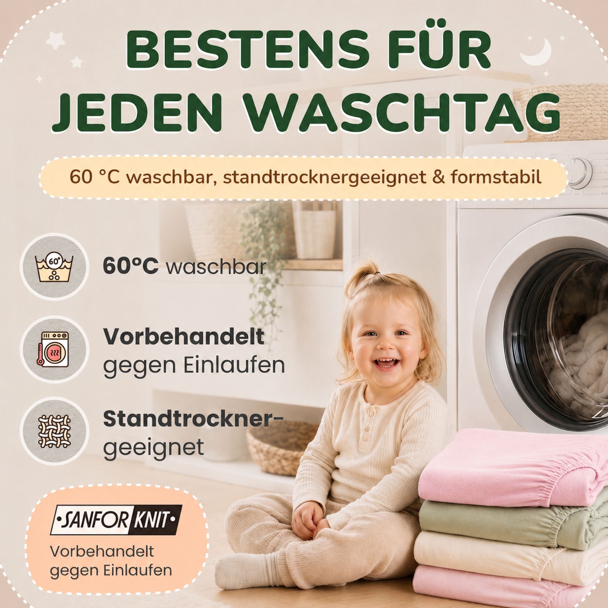 Kinder Spannbettlaken 70 x 140 cm von Leevitex im 1er Pack – 100% Jersey-Baumwolle,