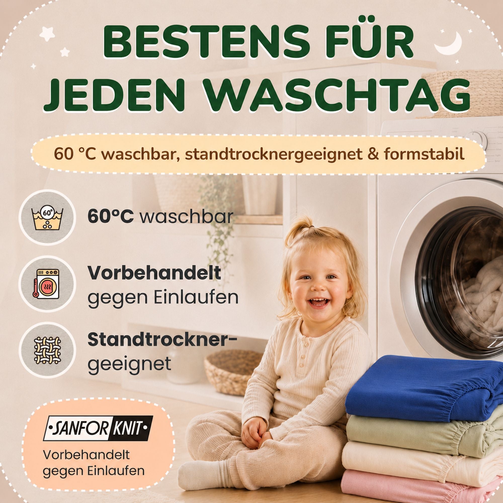 Kinder Spannbettlaken 70 x 140 cm von Leevitex im 1er Pack – 100% Jersey-Baumwolle,