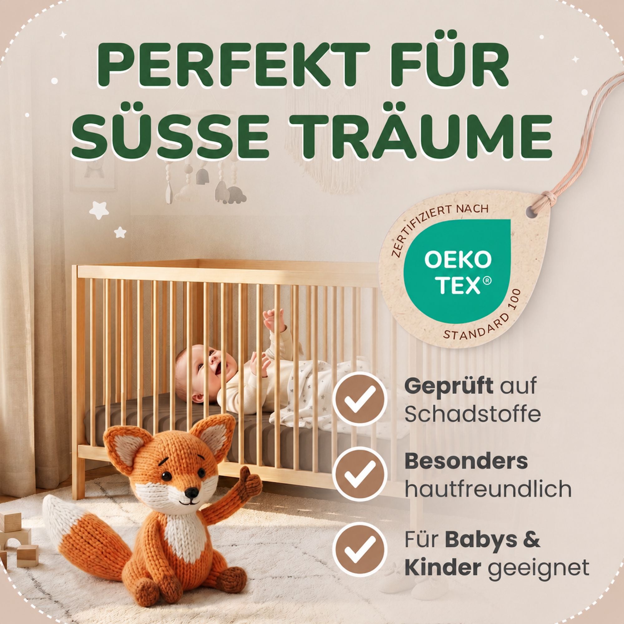 Kinder Spannbettlaken 70 x 140 cm von Leevitex im 1er Pack – 100% Jersey-Baumwolle,