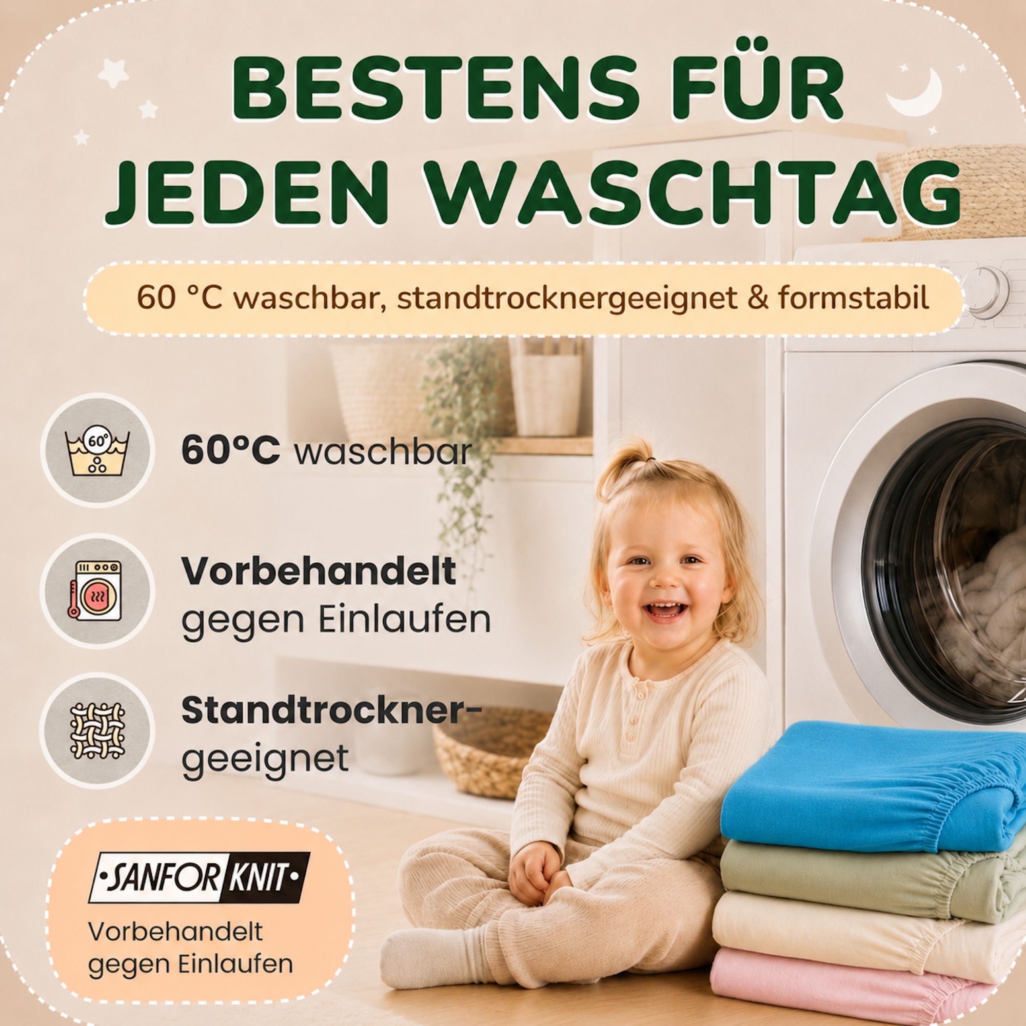 Kinder Spannbettlaken 70 x 140 cm von Leevitex im 1er Pack – 100% Jersey-Baumwolle,