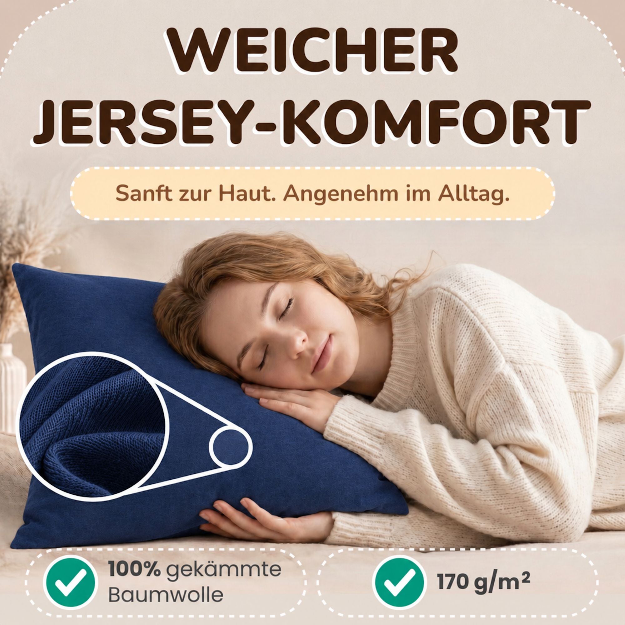 Kissenbezüge 2er Set 40x80 cm - 100% Baumwolle, stilvoll und gemütlich