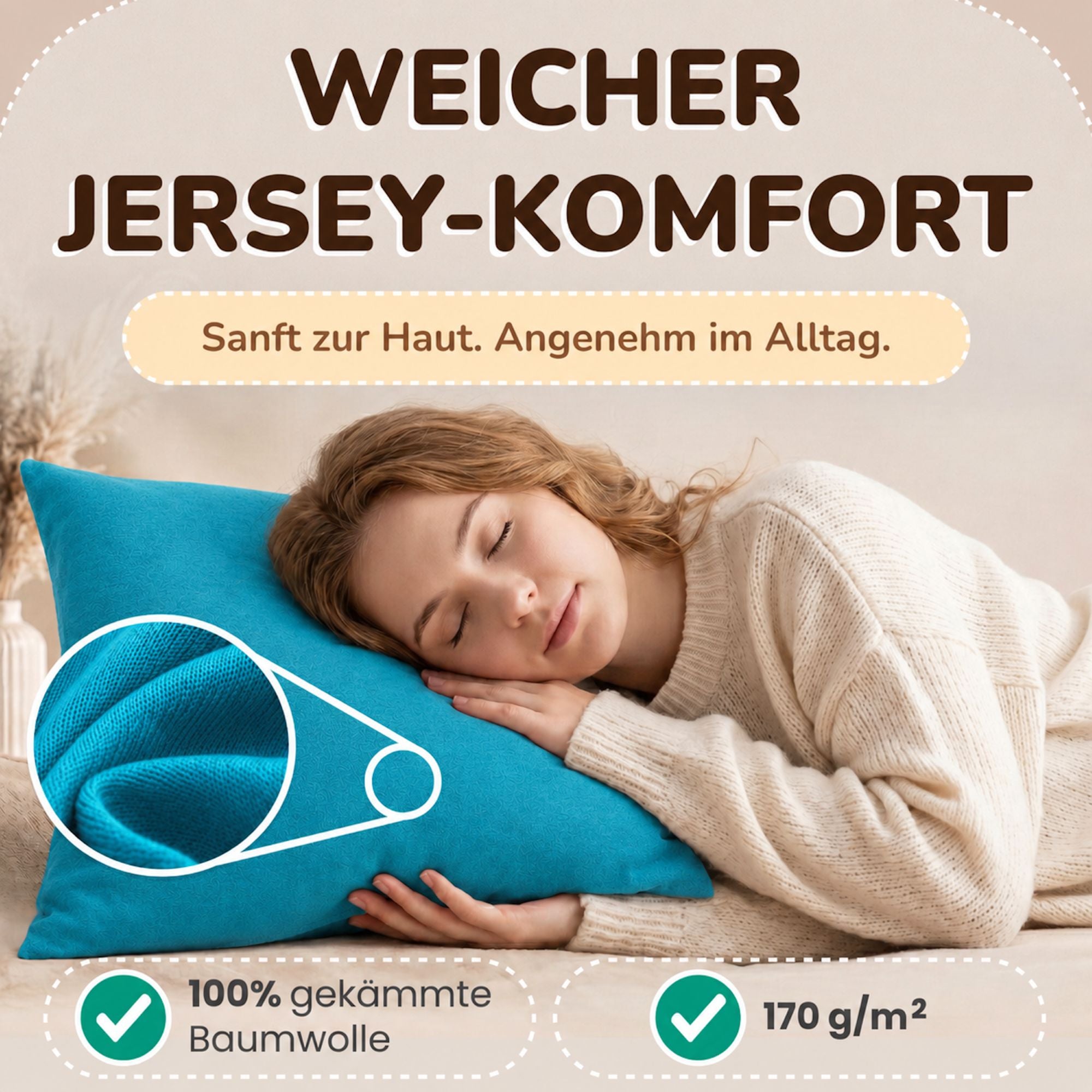 Kissenbezüge 2er Set 40x80 cm - 100% Baumwolle, stilvoll und gemütlich