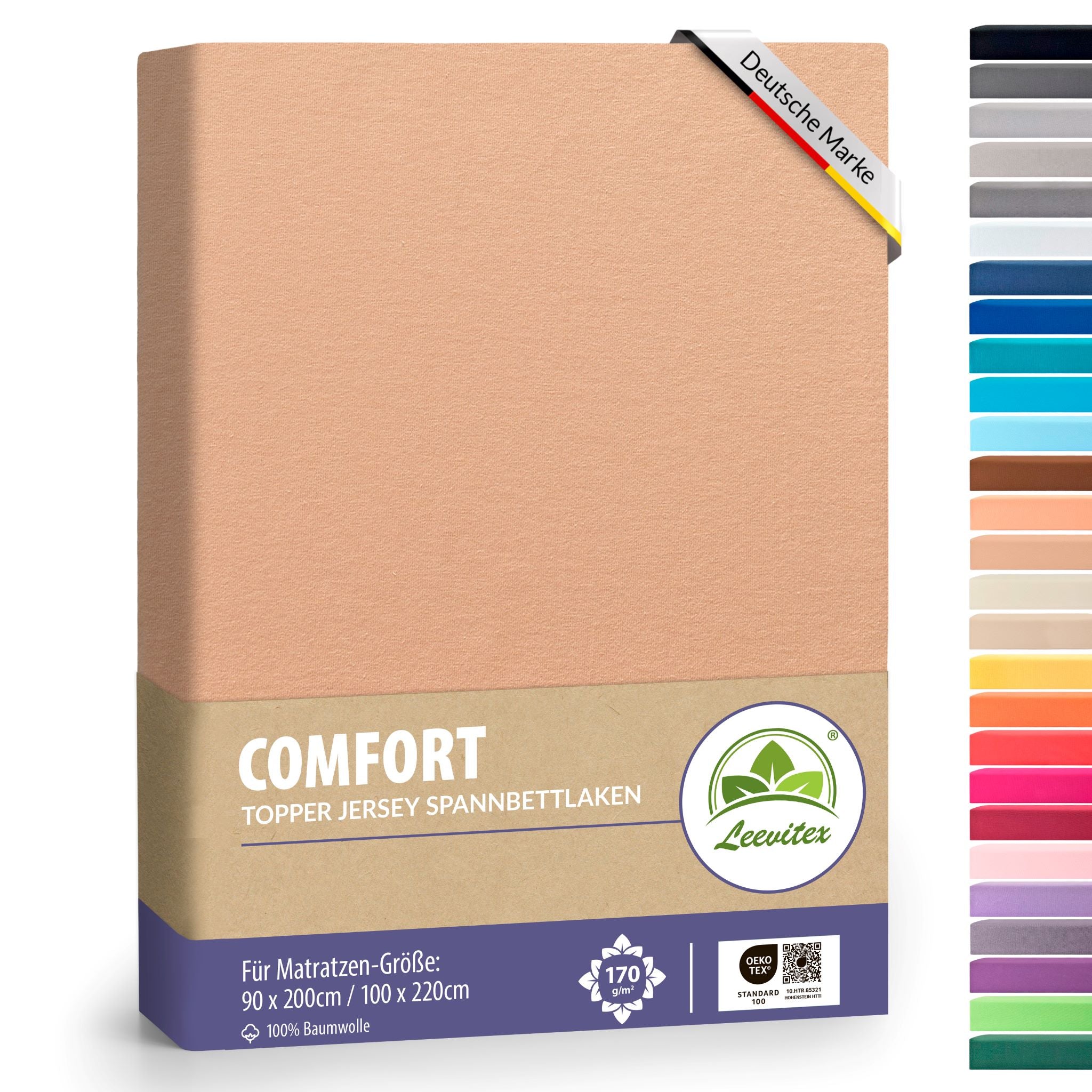 Topper Spannbettlaken 90x200 bis 100x200 / 220 cm | 18 cm Steg | verschiedene Materialstärken