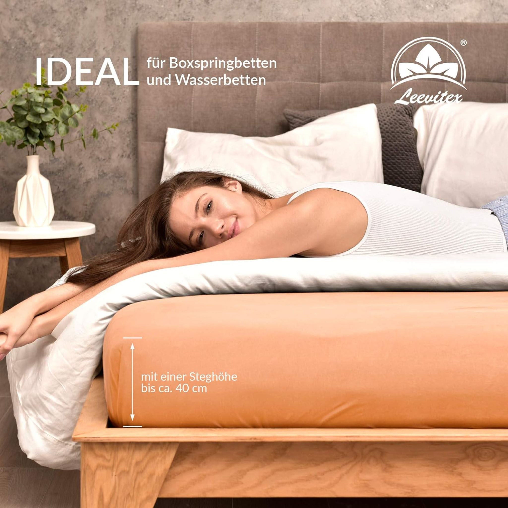 Topper Spannbettlaken 140x200 bis 160x200 / 220 cm | 18 cm Steg | verschiedene Materialstärken