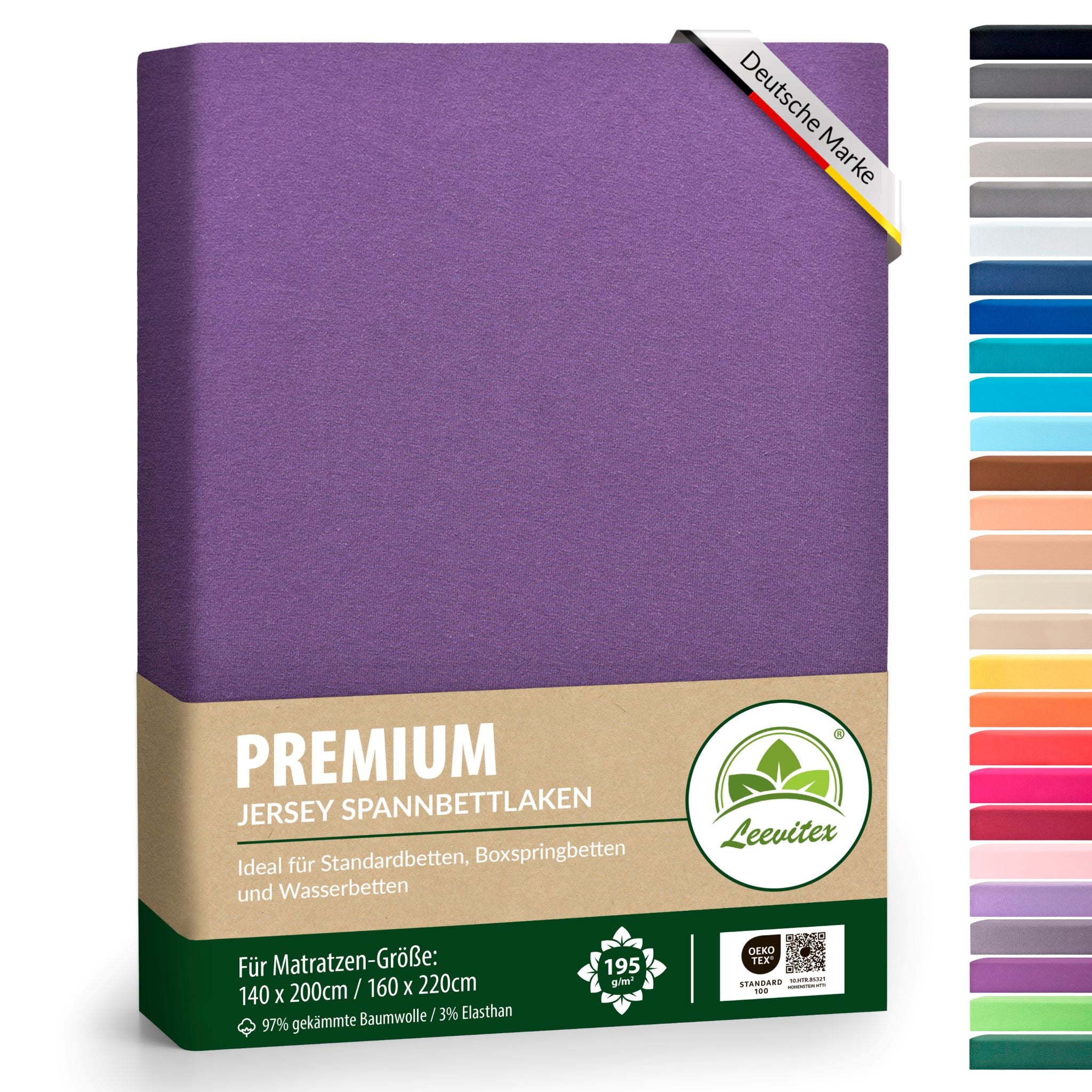 Spannbettlaken für Boxspringbetten 140x200 bis 160x220 cm | 40 cm Steg | verschiedene Materialstärken