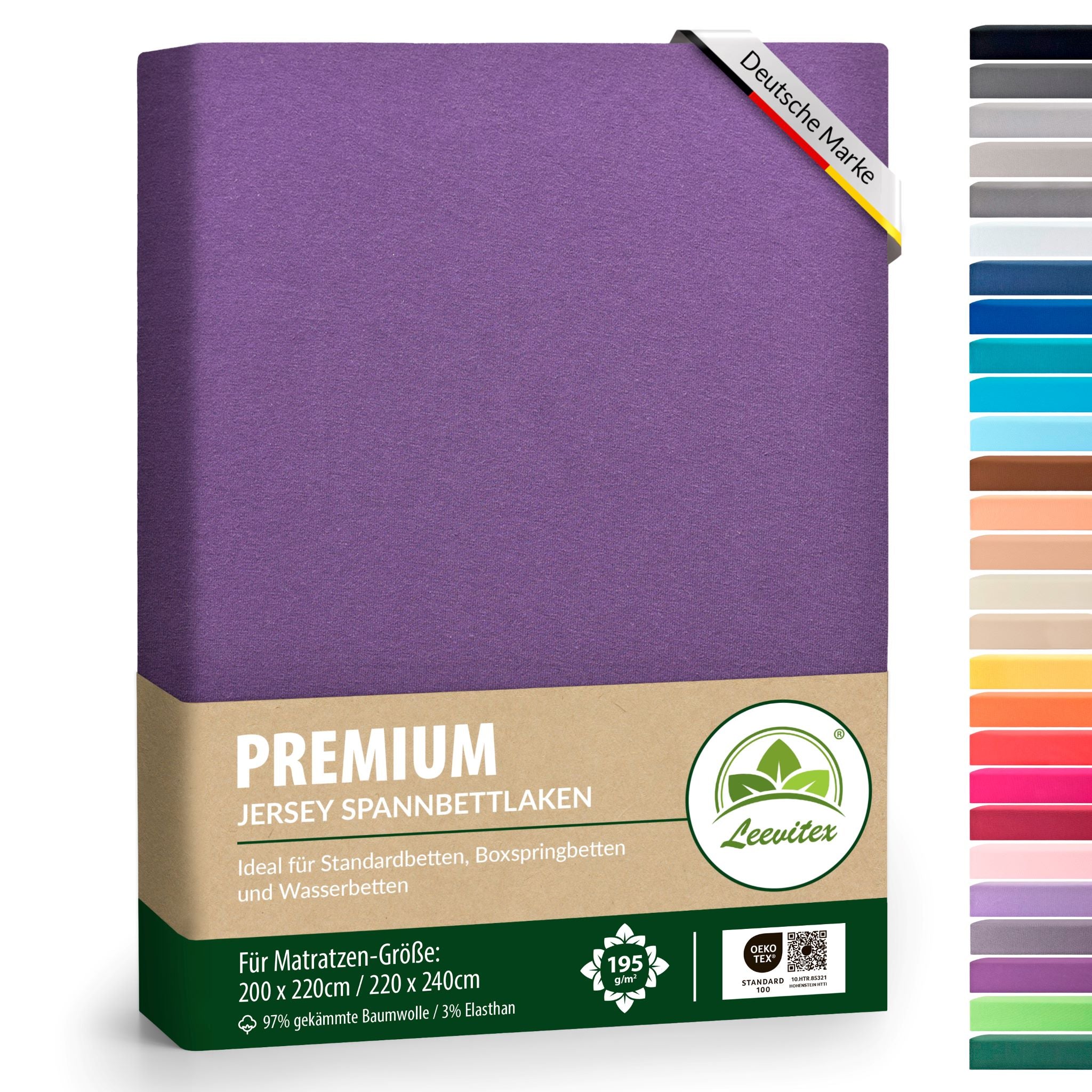 Spannbettlaken für Boxspringbetten 200x220 bis 220x240 cm | 40 cm Steg | verschiedene Materialstärken