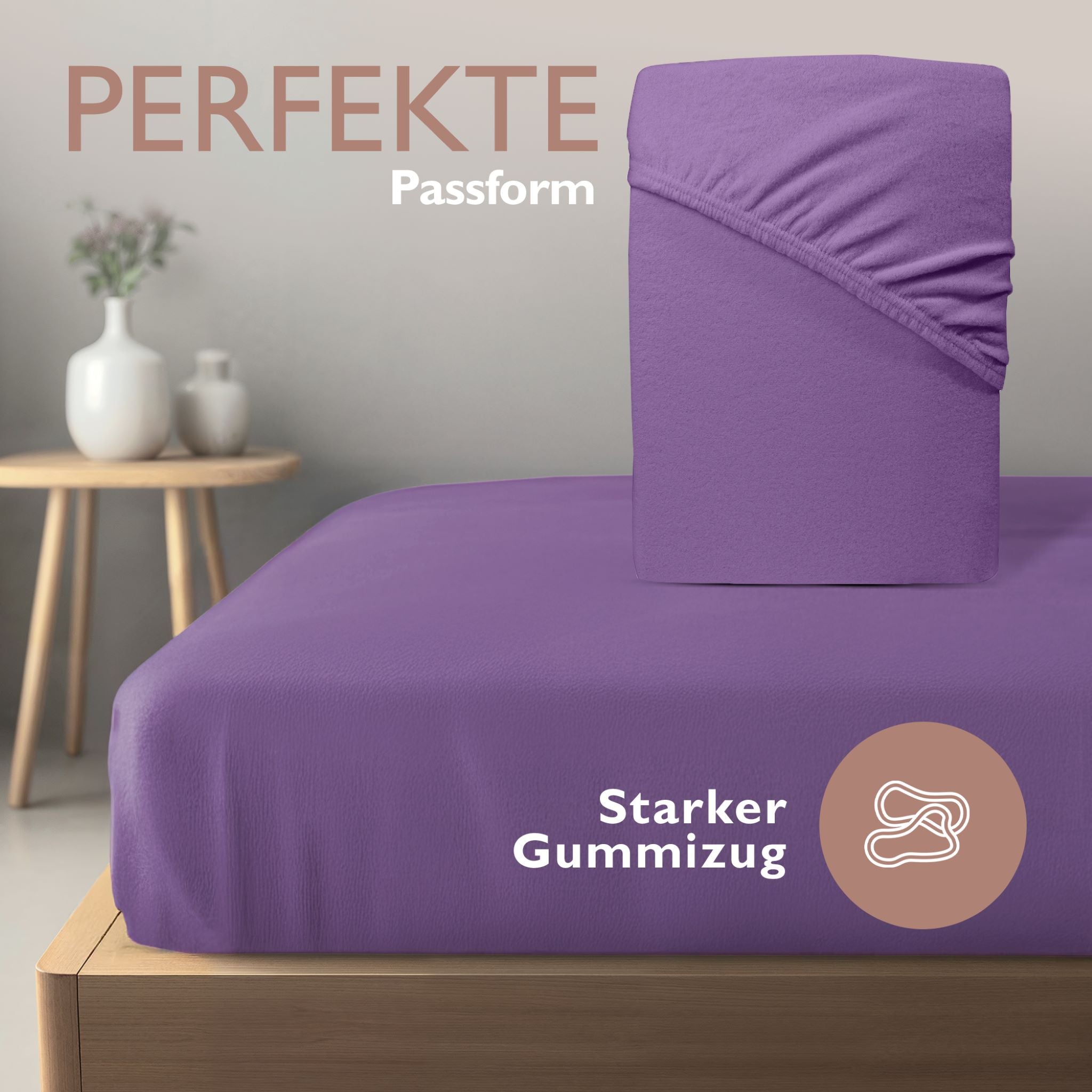 Winterspannbettlaken für 140x200 bis 160x200 cm | 40 cm Steg | 80% Baumwolle 20% Polyester