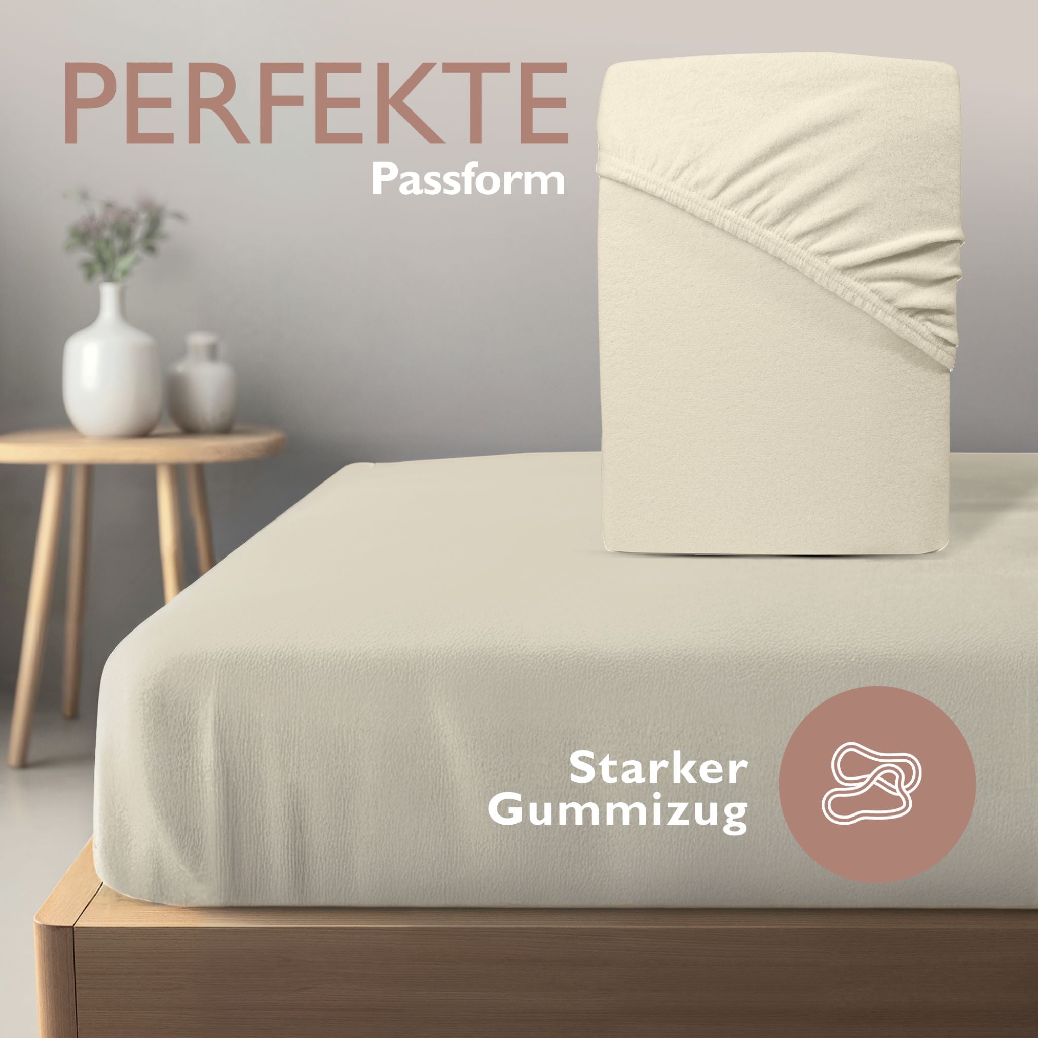 Winterspannbettlaken für 90x200 bis 100x200 cm | 40 cm Steg | 80% Baumwolle 20% Polyester