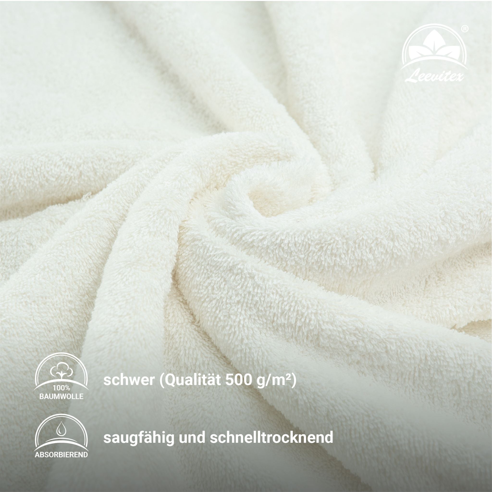 Duschtücher im 2er Set – 100% Baumwolle, 70 x 140 cm, weich und saugfähig