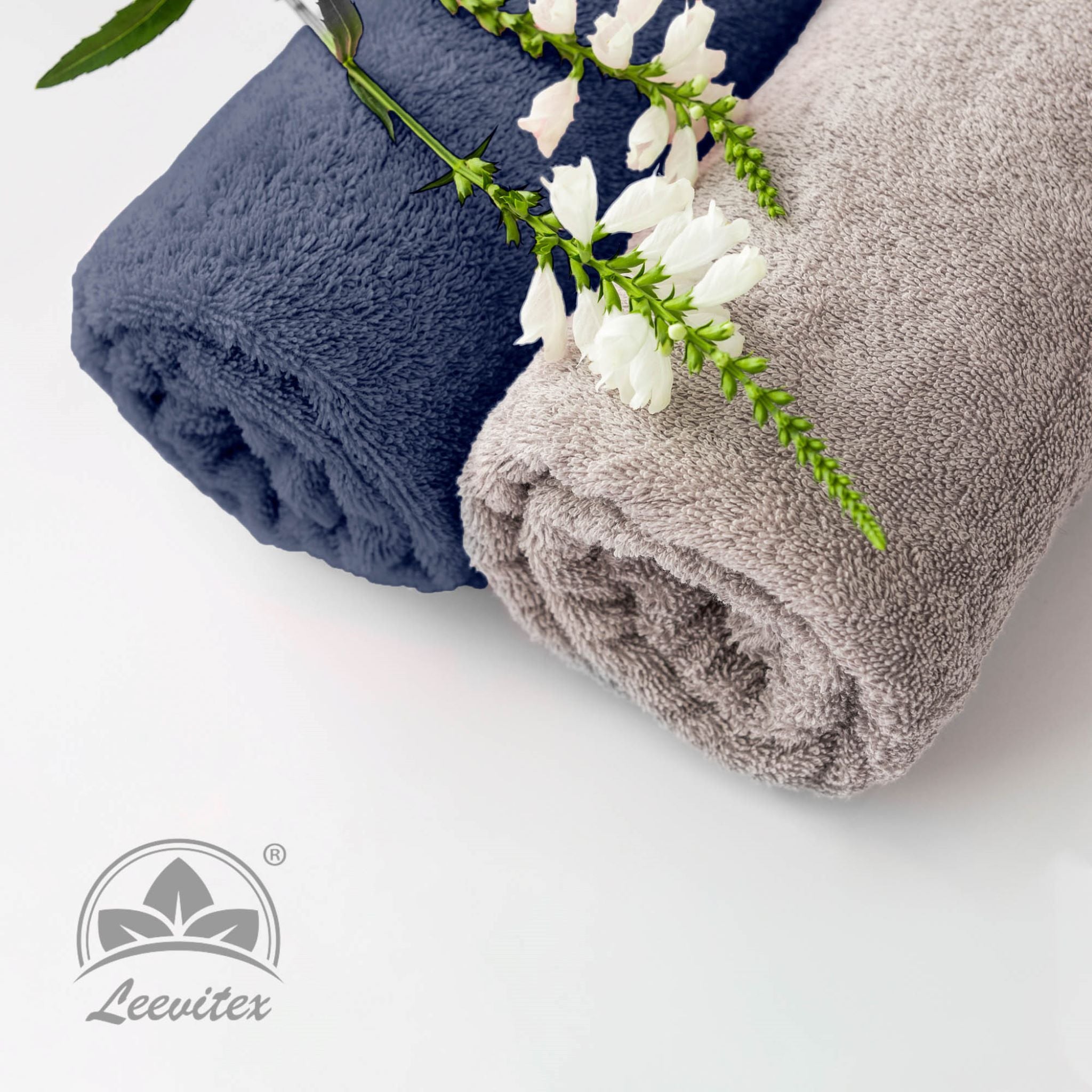 Duschtücher im 2er Set – 100% Baumwolle, 70 x 140 cm, weich und saugfähig