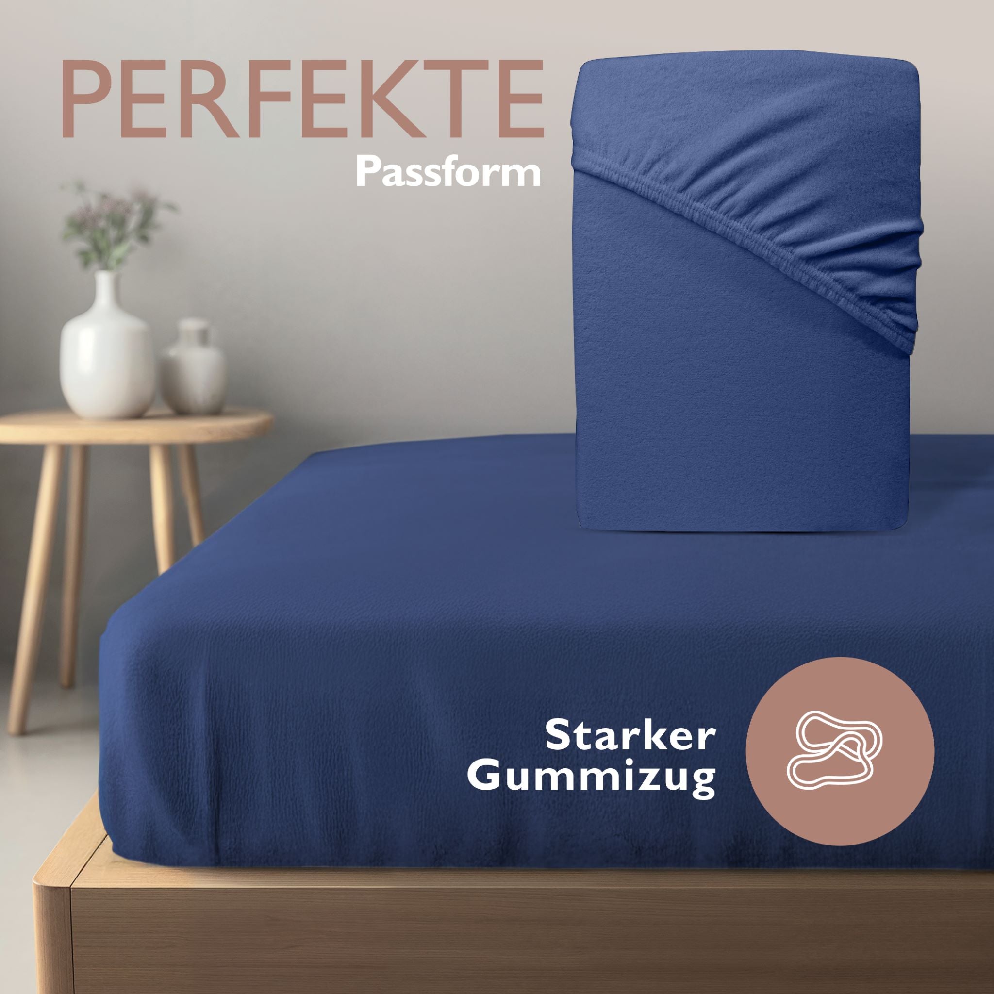 Winterspannbettlaken für 180x200 bis 200x200 cm | 40 cm Steg | 80% Baumwolle 20% Polyester