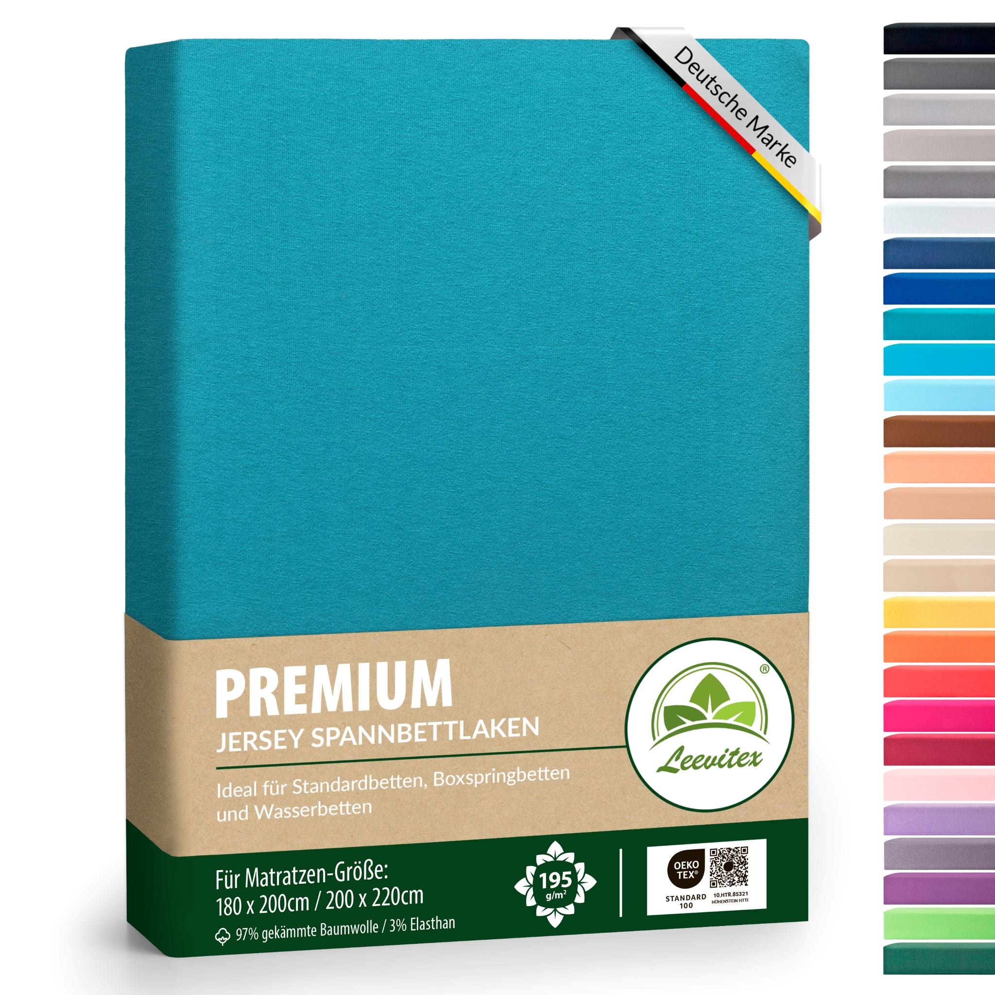Spannbettlaken für Boxspringbetten 180x200 bis 200x220 cm | 40 cm Steg | verschiedene Materialstärken