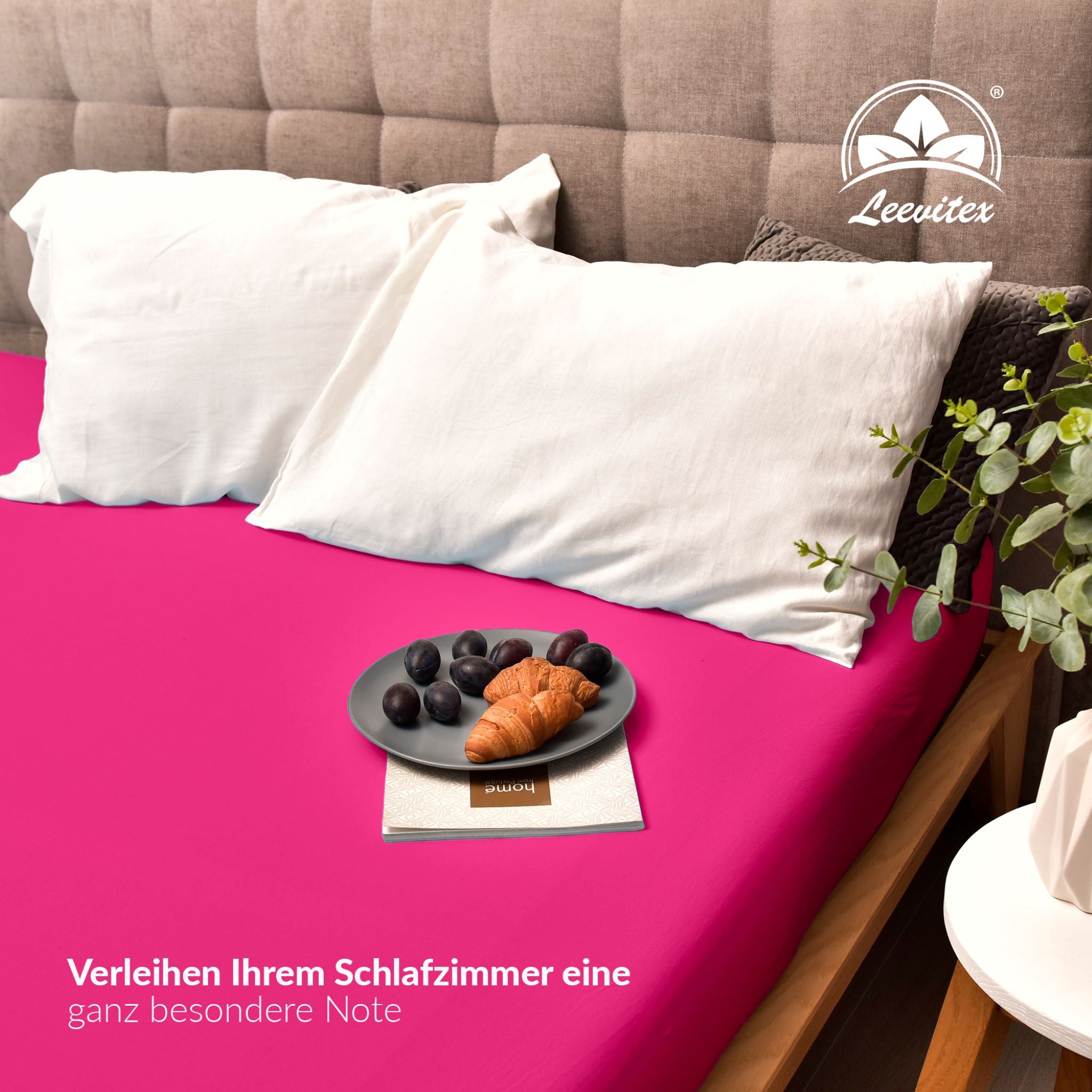 Basic Spannbettlaken 200x200 cm - 200x220 cm | 40 cm Steg | 100% Jersey-Baumwolle